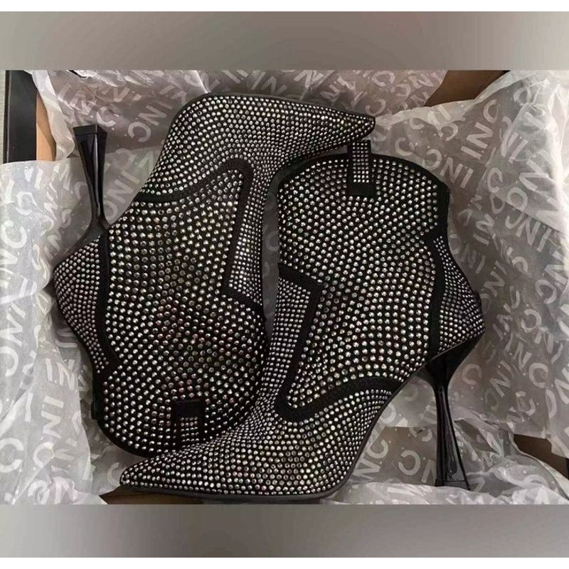 I.N.C INC Womens Oaklynne Black Rhinestone Booties NIB Size 7 Size US 7 / IT 37 - 10 Thumbnail