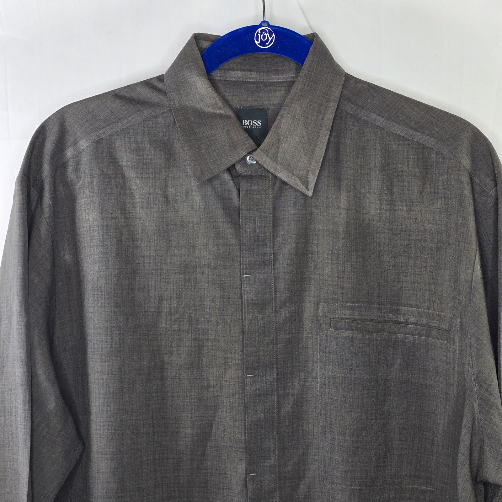 Hugo Boss Men's Boss Hugo Boss Brown Gray Button-up Shirt Size Large Size US L / EU 52-54 / 3 - 2 Thumbnail