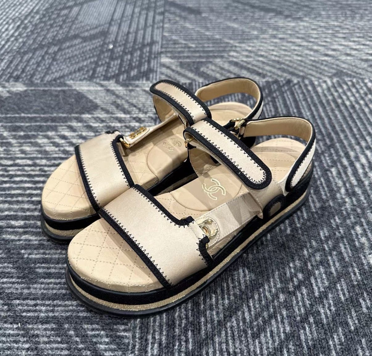 Chanel Chanel Velcro Slide Sandals J42 Size US 6.5 / IT 36.5 - 1 Thumbnail
