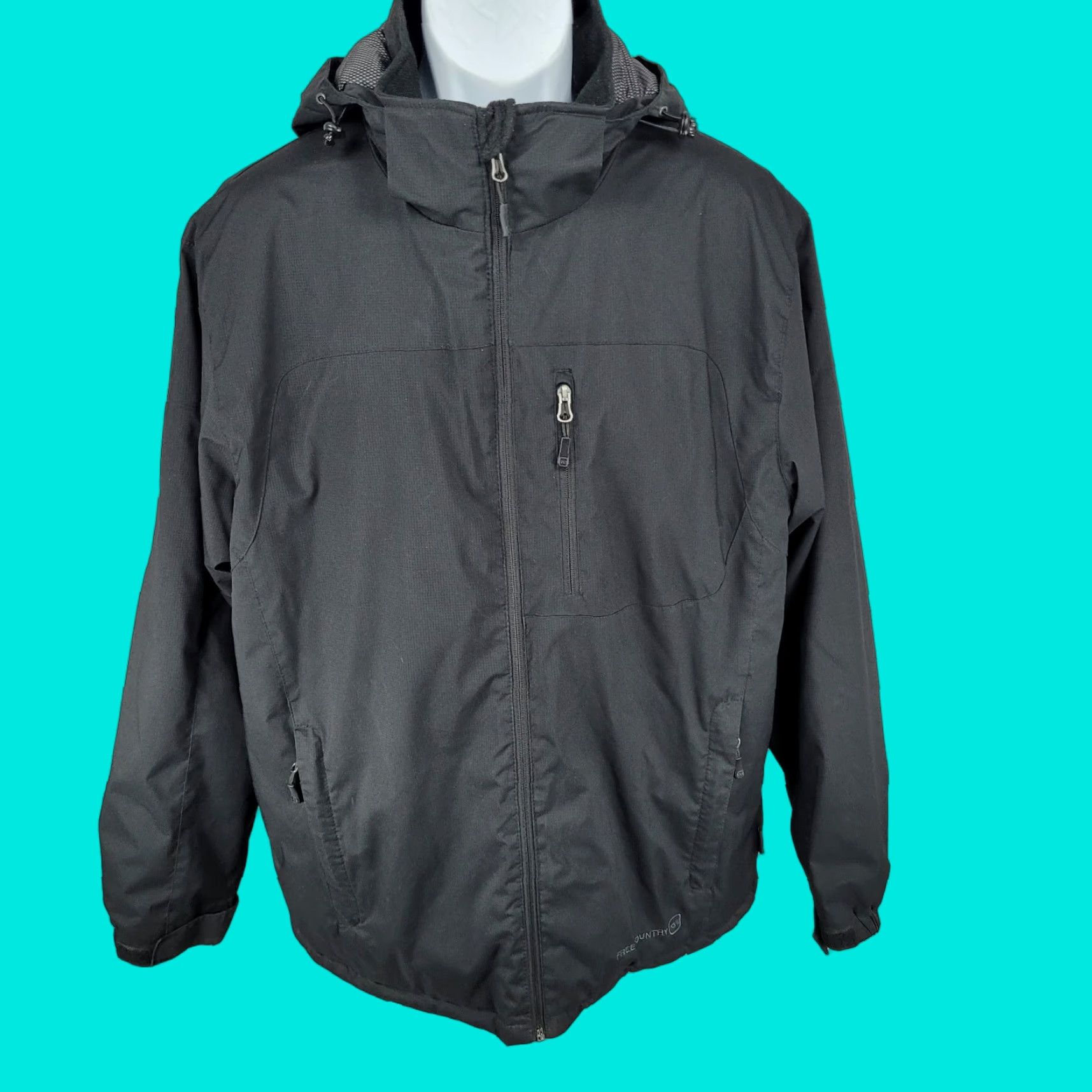 Free Country Free Country Black Insulated Removable Hood Inner Pockets Jacket Medium M Size US M / EU 48-50 / 2 - 1 Thumbnail