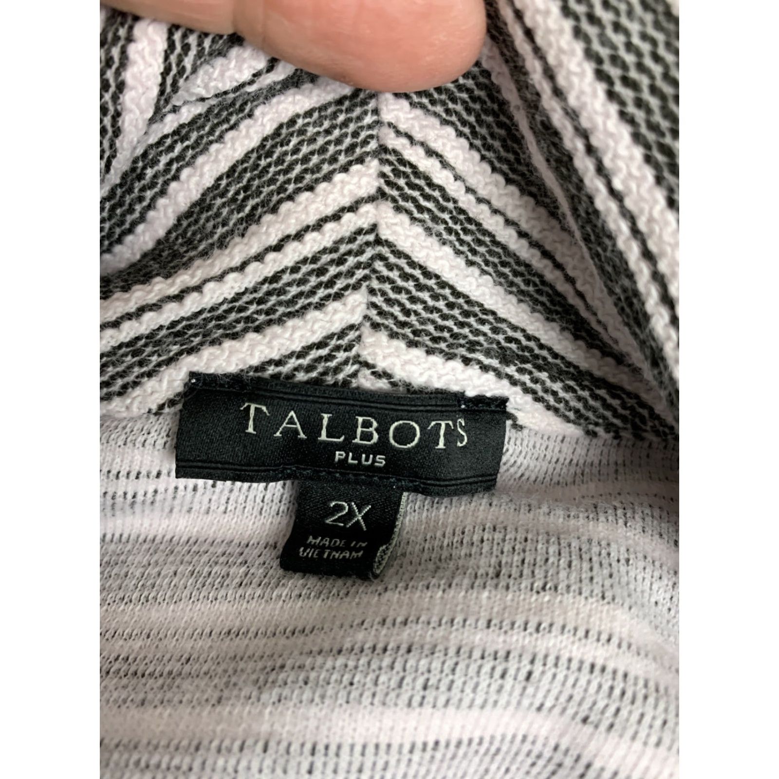 Talbots Talbots 2X Plus Women's Long Sleeve Cowl Neck Black White Stripe Pullover Top Size XXL / US 16-18 / IT 52-54 - 8 Thumbnail