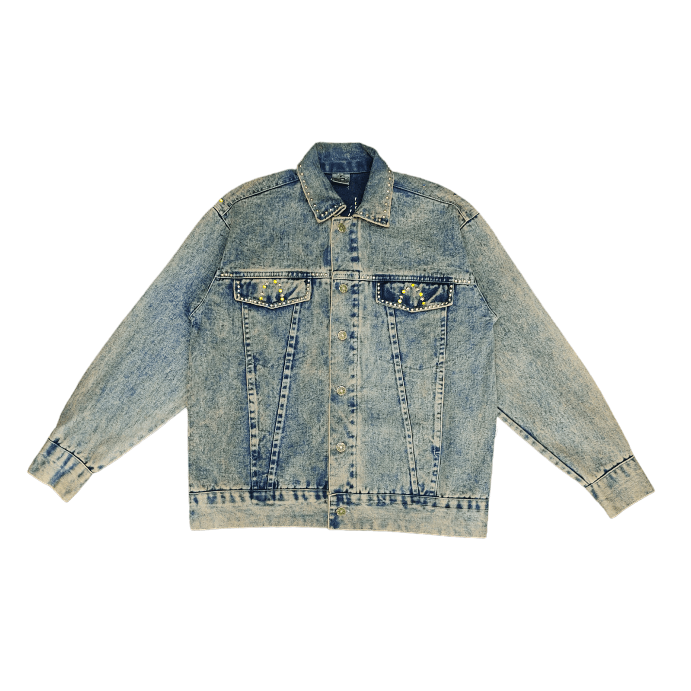 Vintage 1990s Indianapolis 500 Studded Oversize Trucker Denim Jacket Size US M / EU 48-50 / 2 - 11 Thumbnail