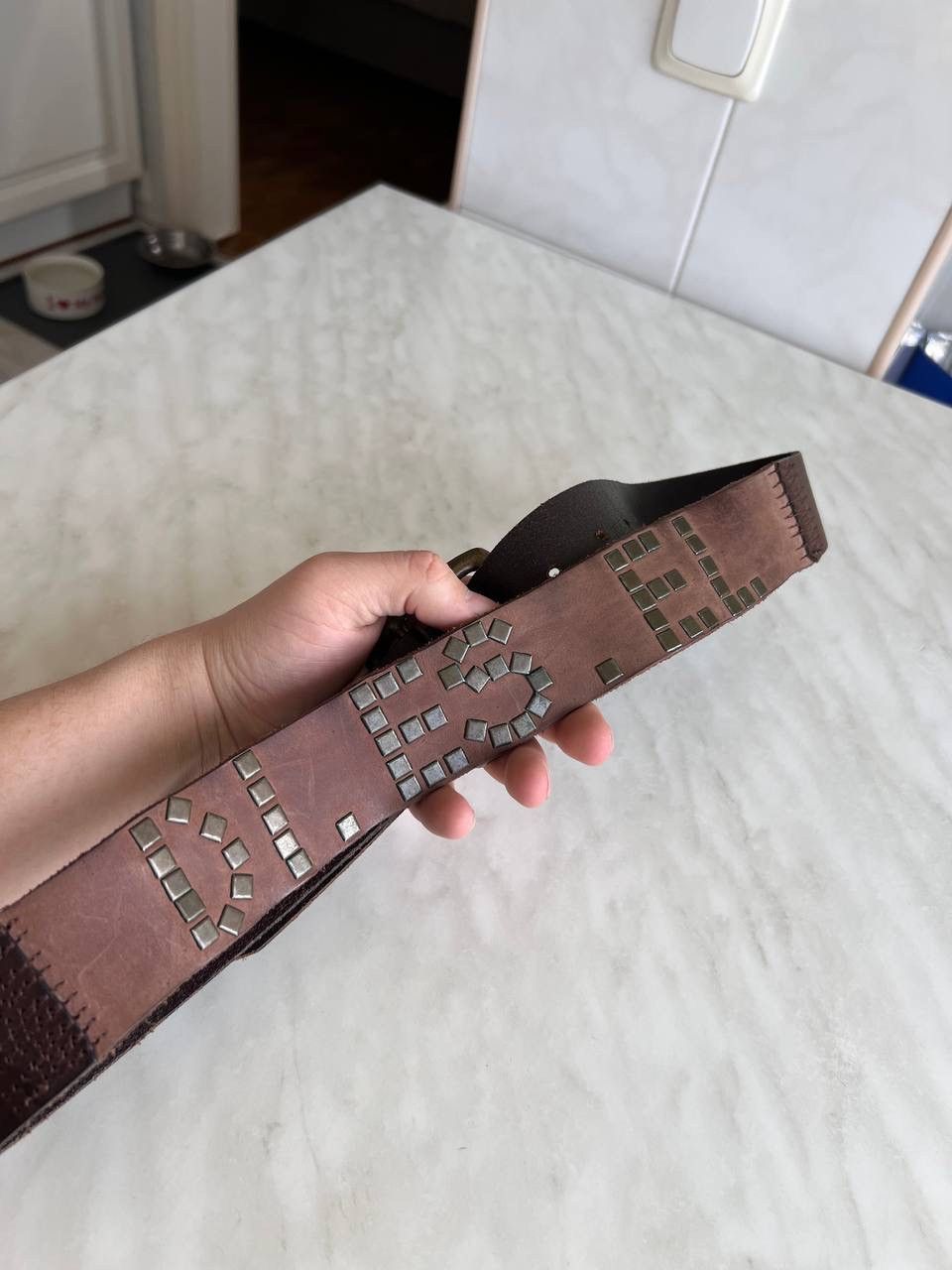 Diesel Diesel Belt Vintage Avant Garde Y2K Style Studded Logo Steel Size ONE SIZE - 11 Thumbnail