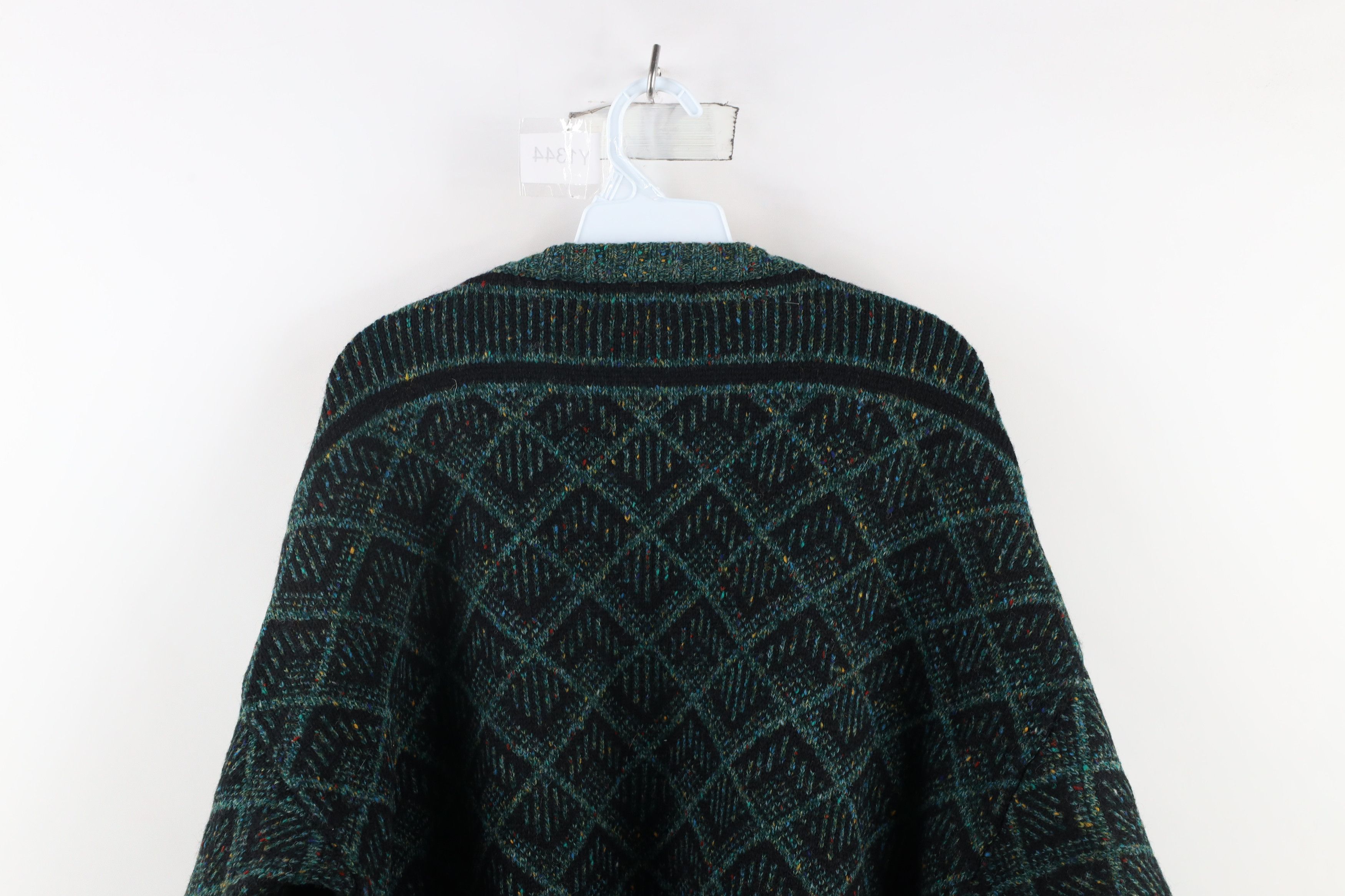 Vintage Vintage 90s Streetwear Knit Rainbow Fleck Diamond Sweater Size US XL / EU 56 / 4 - 7 Thumbnail