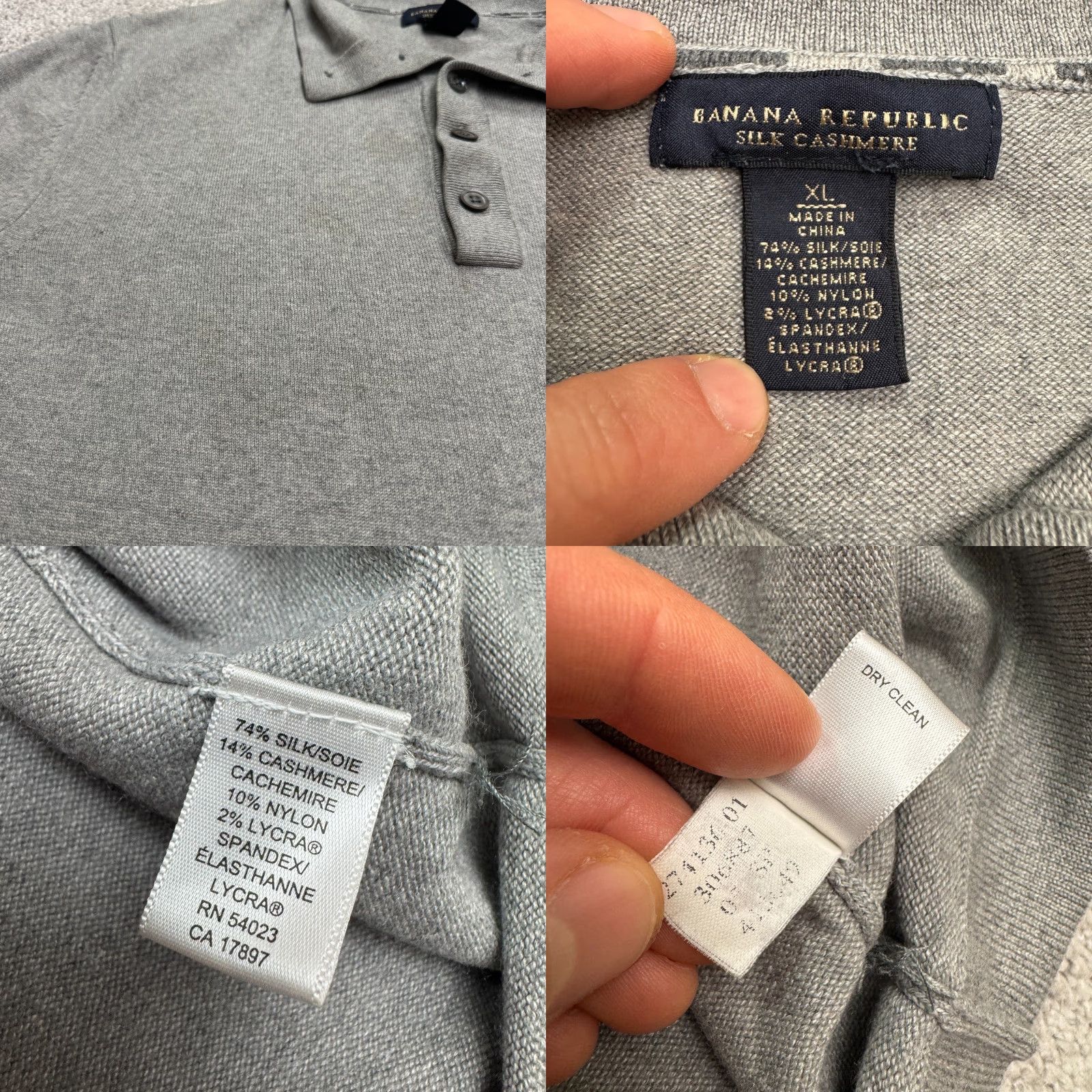 Banana Republic Banana Republic Silk Cashmere Pullover Sweater Mens XL Gray Elbowm Patches Size US XL / EU 56 / 4 - 8 Thumbnail