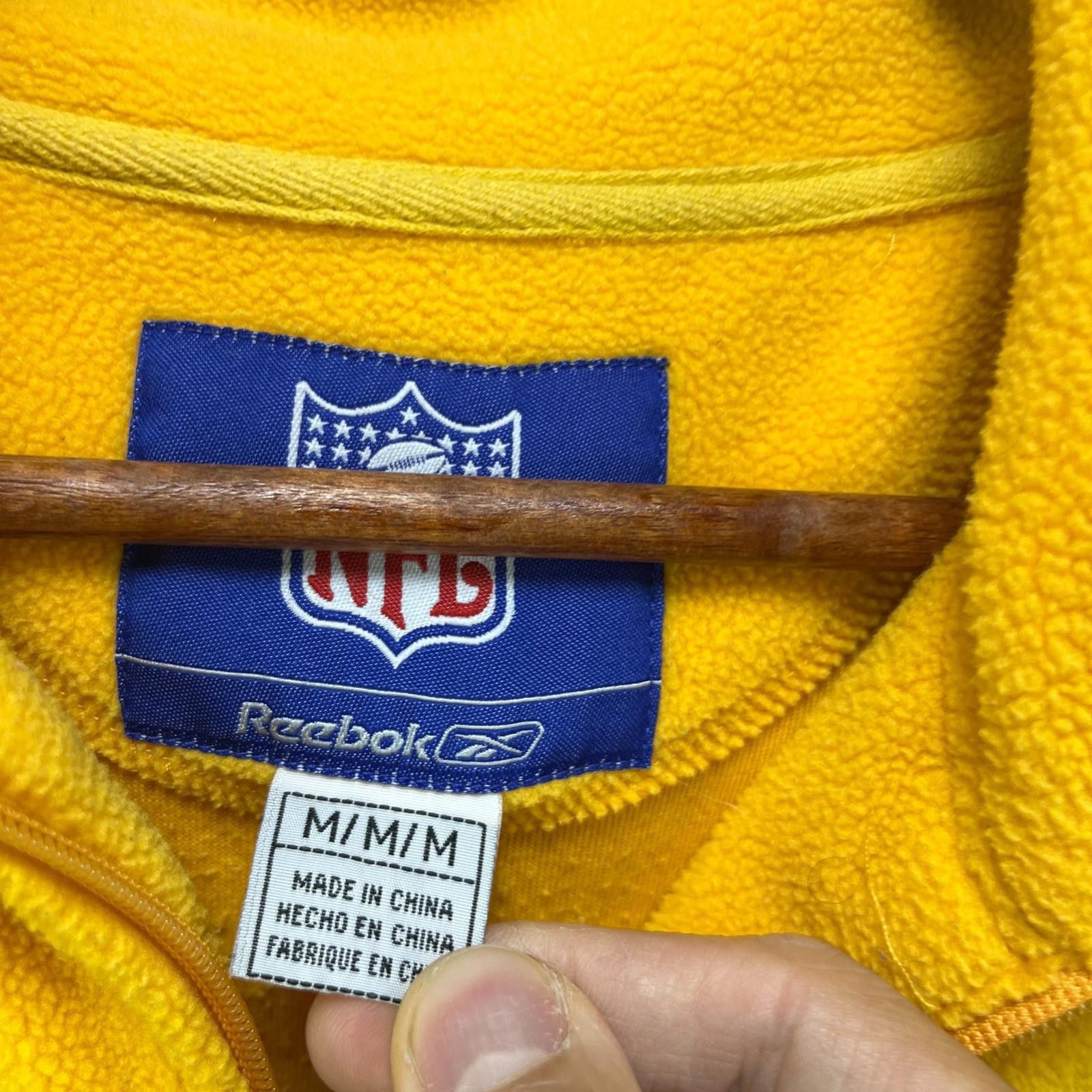 Reebok Vintage 90s Green Bay Packers Quarter Zip Sweater Medium Size ONE SIZE - 7 Thumbnail