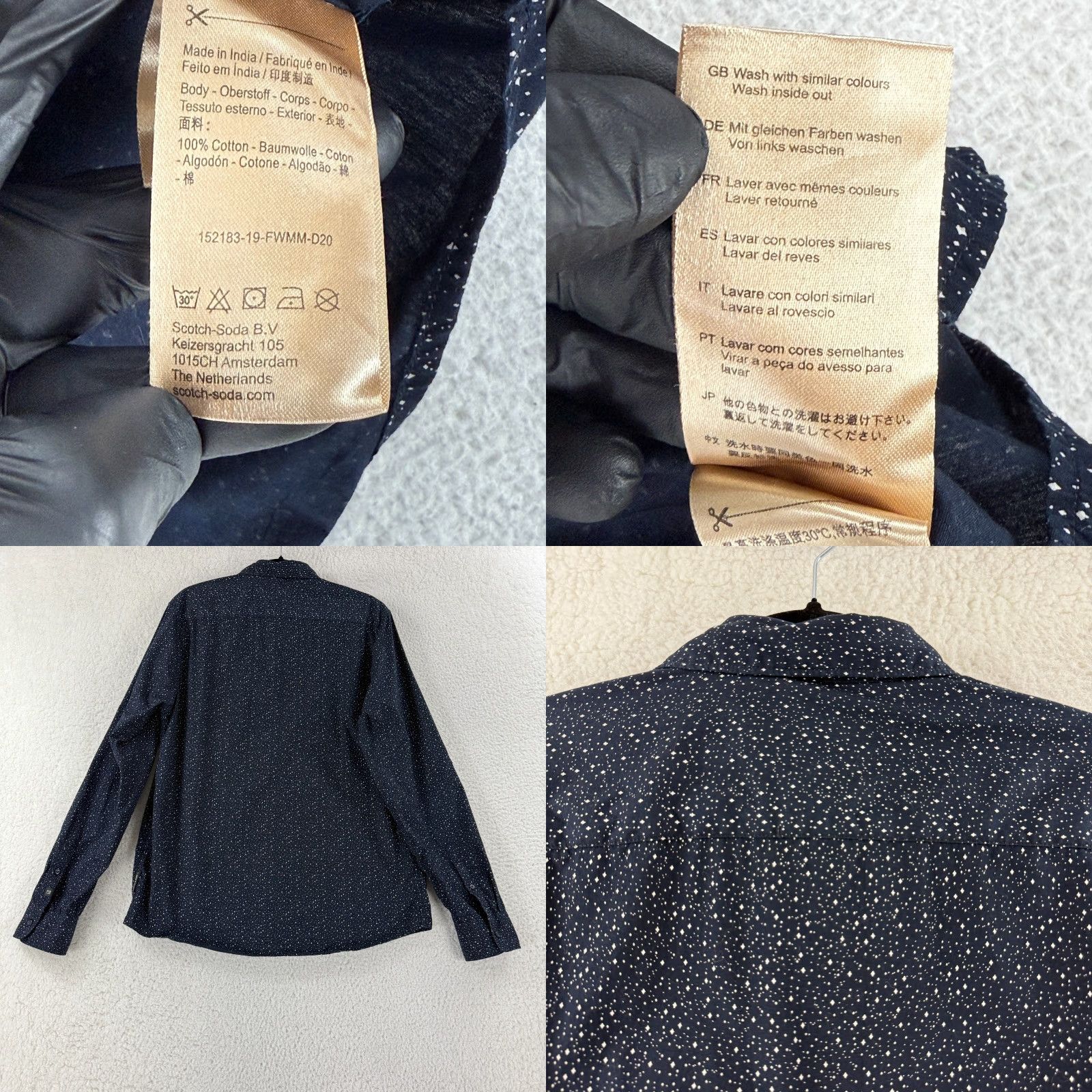Scotch & Soda Scotch & Soda Button-Up Shirt Mens L Blue Stardust Long Sleeve 100% Cotton Size US L / EU 52-54 / 3 - 9 Thumbnail