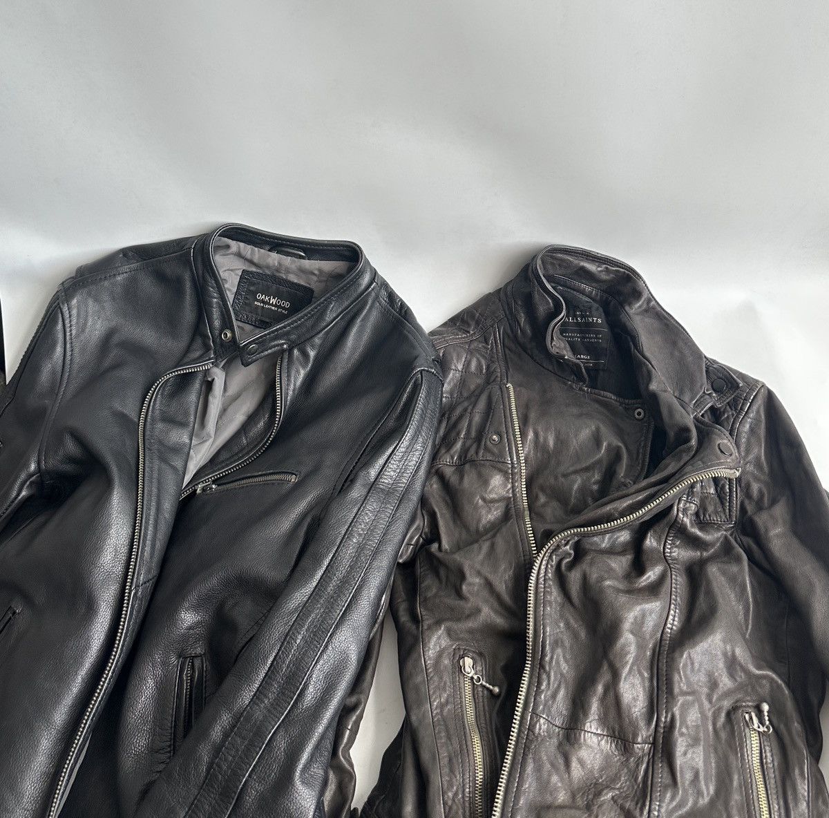Allsaints AllSaints Conroy Men Leather Biker Jacket Quilted Double Zip Size US L / EU 52-54 / 3 - 4 Thumbnail