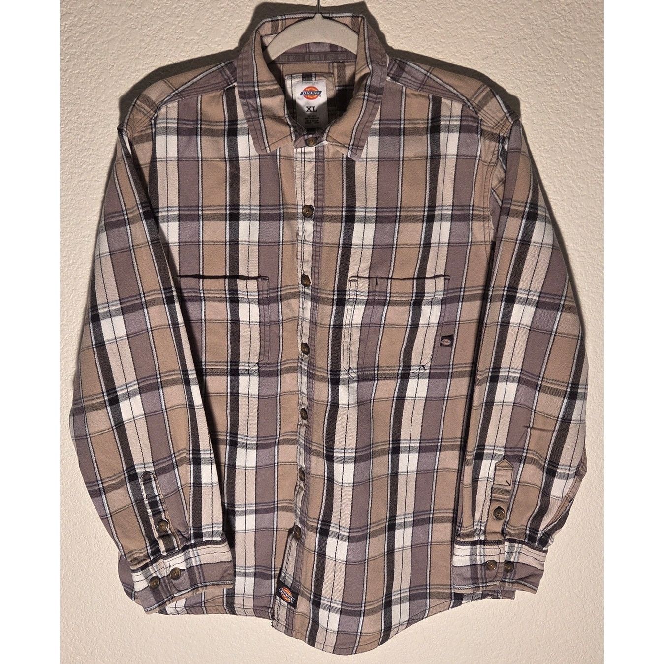 Dickies Dickies XL Tan Plaid Button Up Shirt - Excellent Condition Size US XL / EU 56 / 4 - 3 Thumbnail