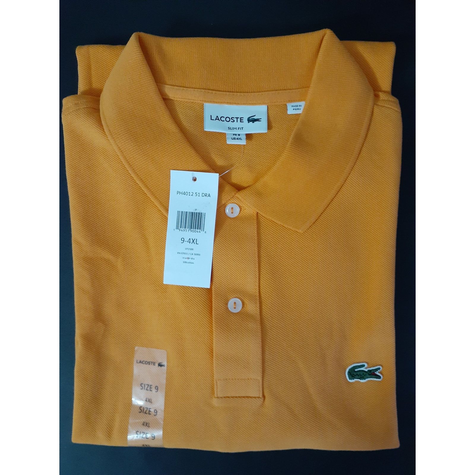 Lacoste Lacoste Mens Men's Short Classic Pique Polo Shirt Orange 4XL Size US XXL / EU 58 / 5 - 2 Thumbnail