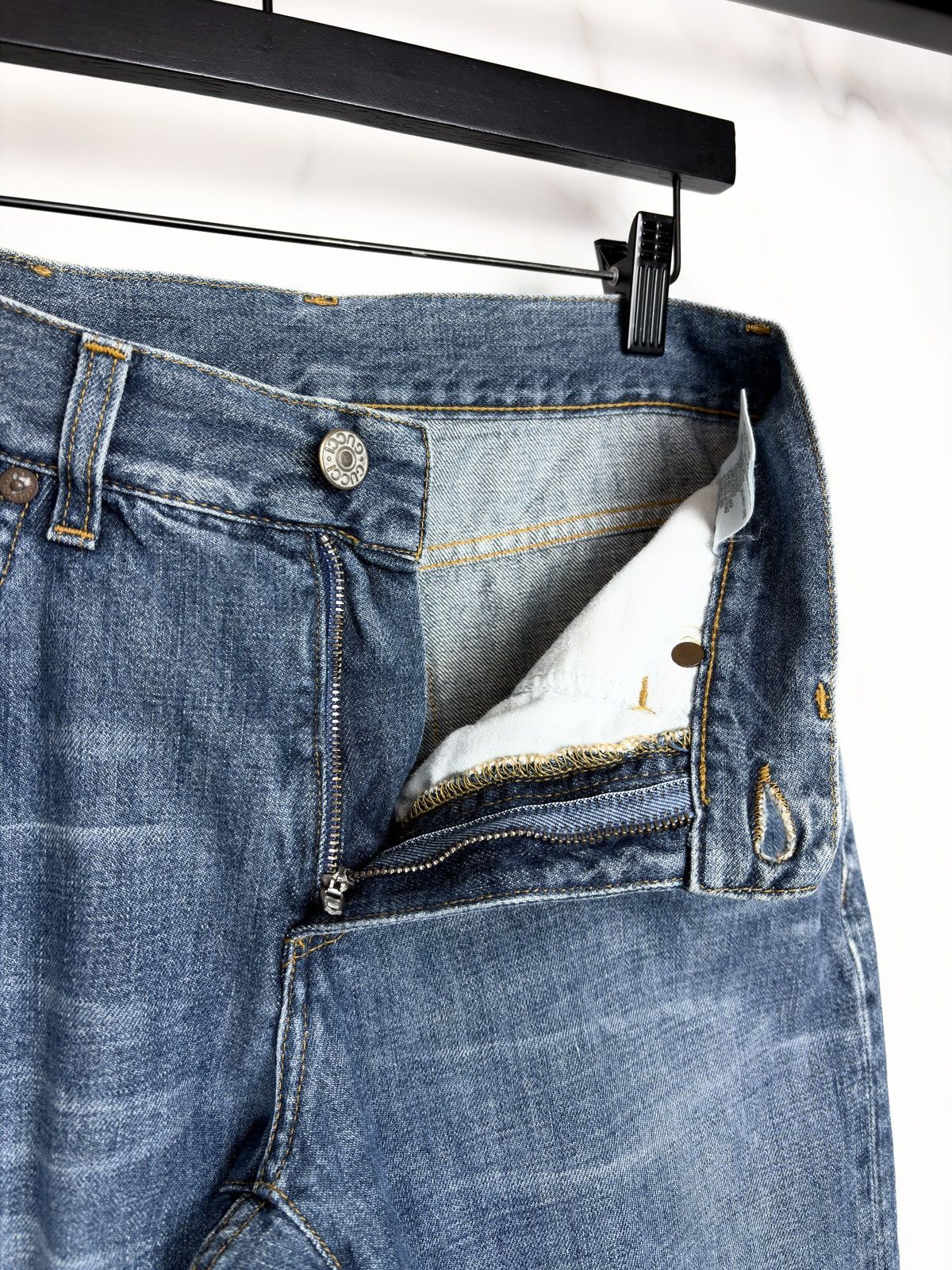 Gucci Gucci Tom Ford Vintage Faded Blue Leather Patch Denim Jeans Size US 28 / EU 44 - 6 Thumbnail