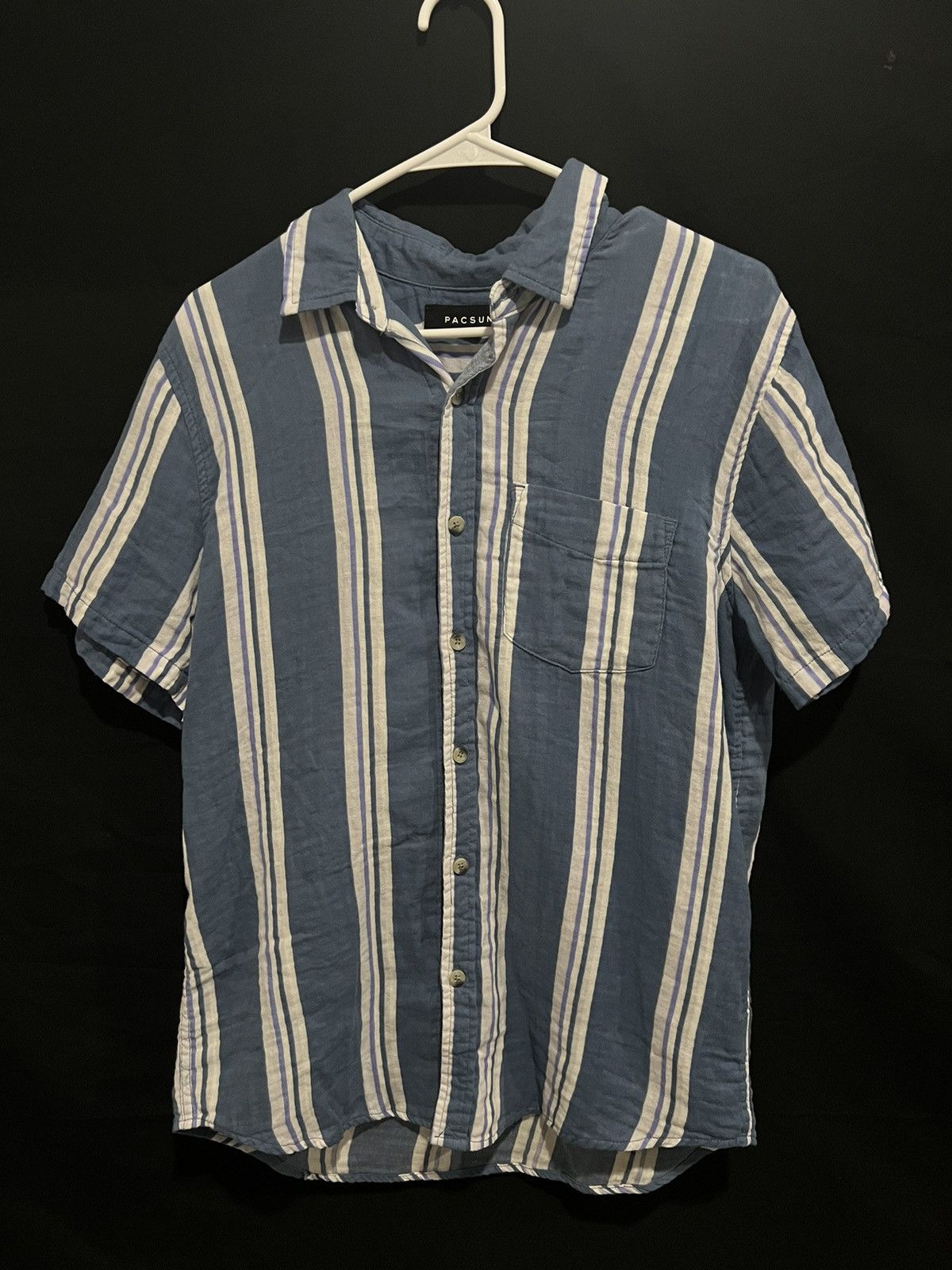 Pacsun Pacsun Blue Striped Button Up Shirt - M Size US M / EU 48-50 / 2 - 1 Thumbnail