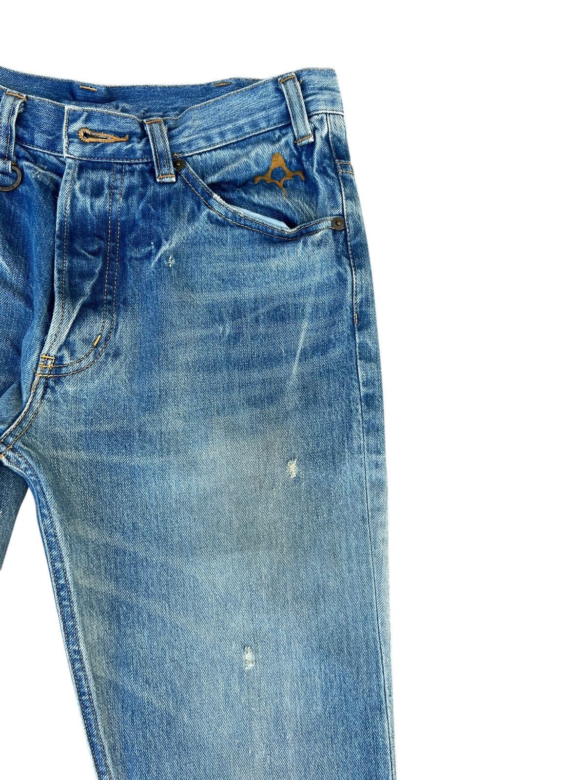 Vintage Mud Wash Back Bone Dirty Selvedge Denim Super Flare Jeans Size US 30 / EU 46 - 11 Thumbnail