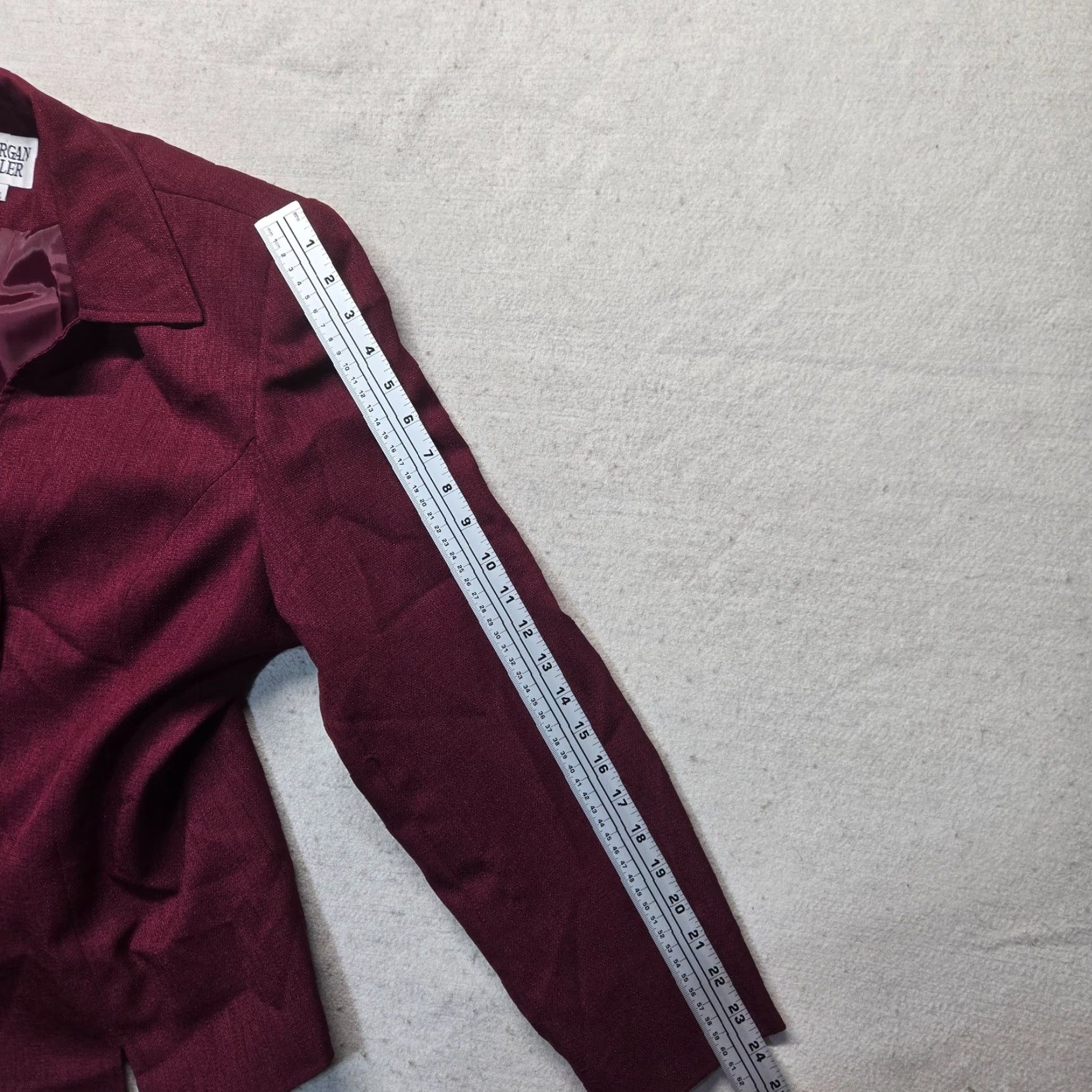 Vintage VINTAGE Morgan Miller Blazer Adult 18 Red Burgandy Tuxedo Buttons Career Business Womens Size XXL / US 16-18 / IT 52-54 - 7 Thumbnail