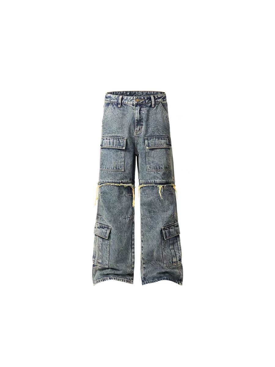 Japanese Brand × Jean Vintage Washed Straight Micro Flare Work Loose Jeans Size US 32 / EU 48 - 5 Thumbnail