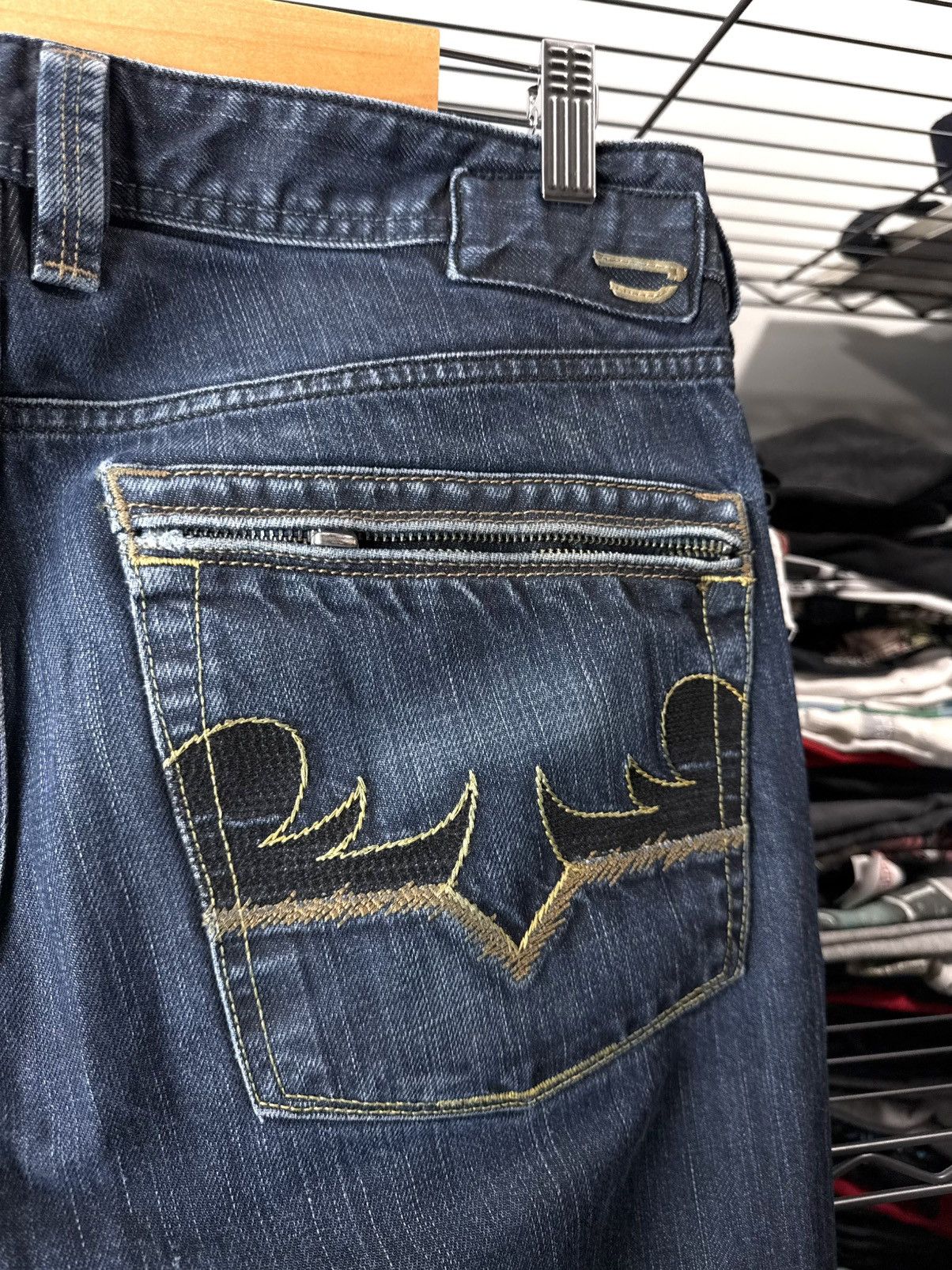 Diesel Vintage Diesel Yarik Embroidered Pockets Denim Pants Y2K Size US 31 - 8 Thumbnail