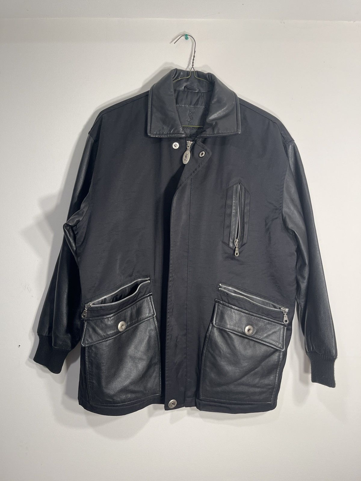 Vintage × Yves Saint Laurent Vintage YvesSaintLaurent Black leather zip up Size US M / EU 48-50 / 2 - 1 Thumbnail