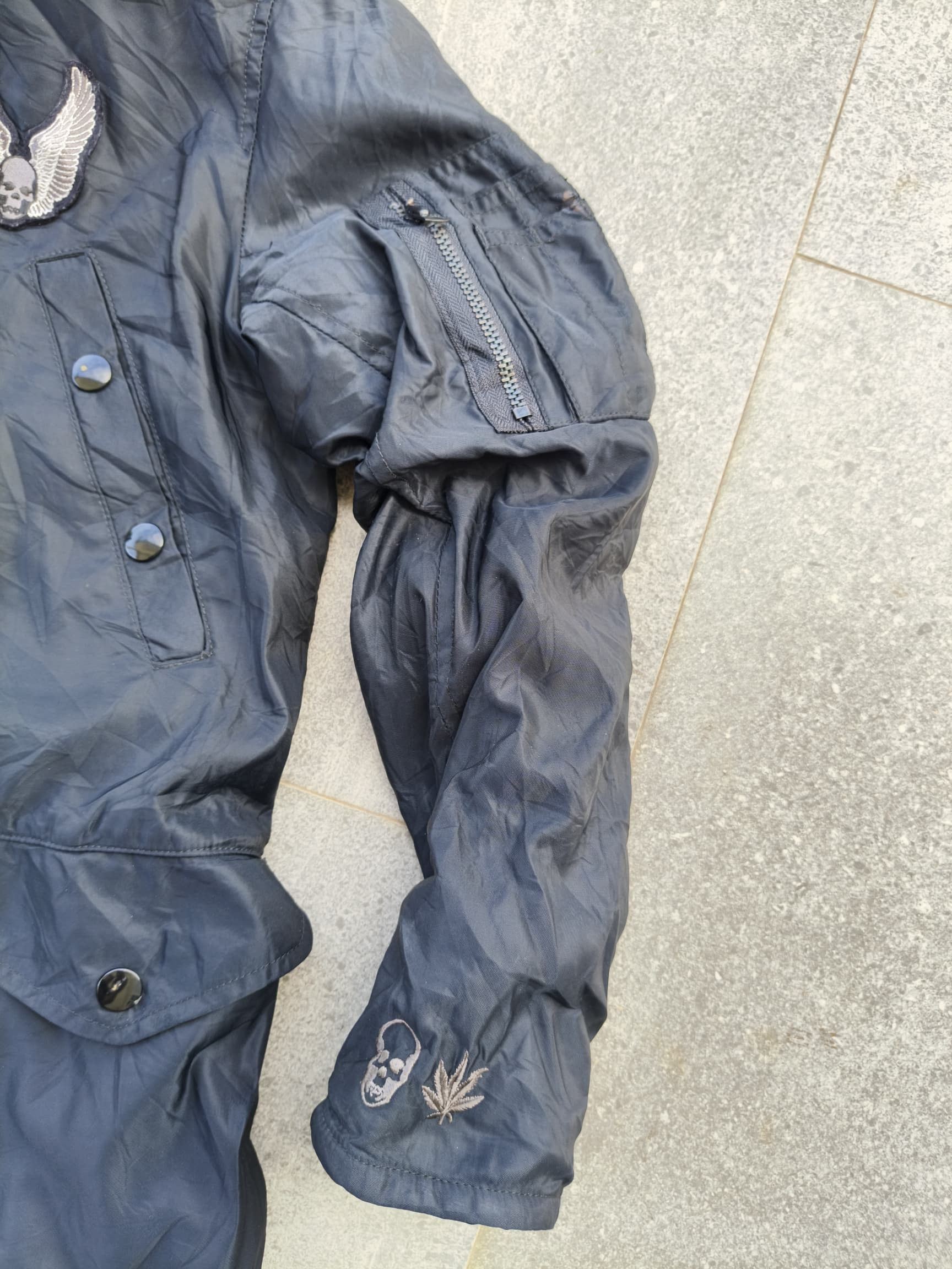 Lucien Pellat-Finet Lucien Pellat-Finet Skull Patched Hooded Bomber Jacket Size US XS / EU 42 / 0 - 4 Thumbnail