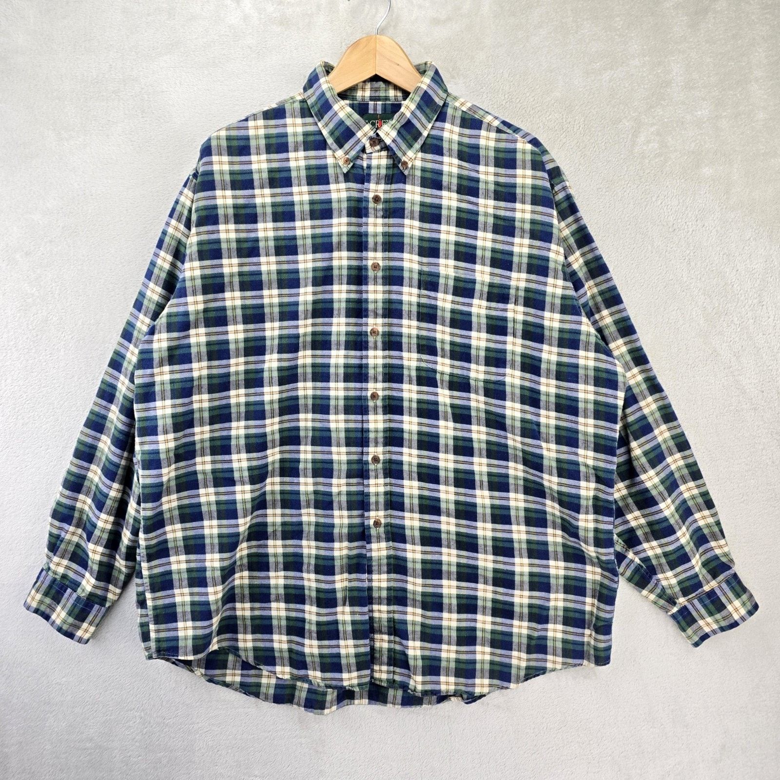 J.Crew Vintage J Crew Oarsman Plaid Shirt XL Blue Green Long Sleeve Size US XL / EU 56 / 4 - 1 Thumbnail