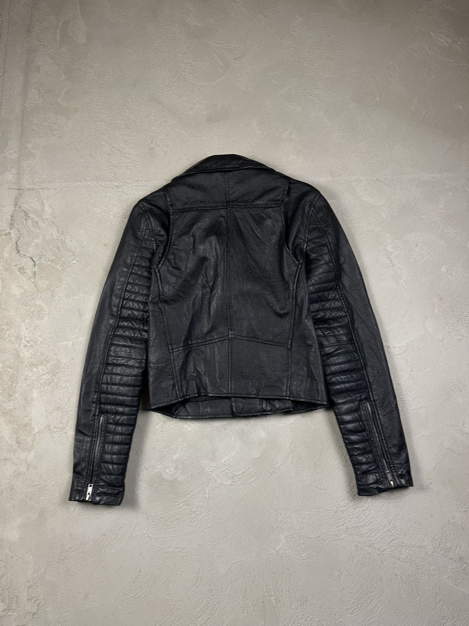 Vintage 00s Vintage Leather Ramonese Biker Moto Boxy Jacket Size S / US 4 / IT 40 - 5 Thumbnail