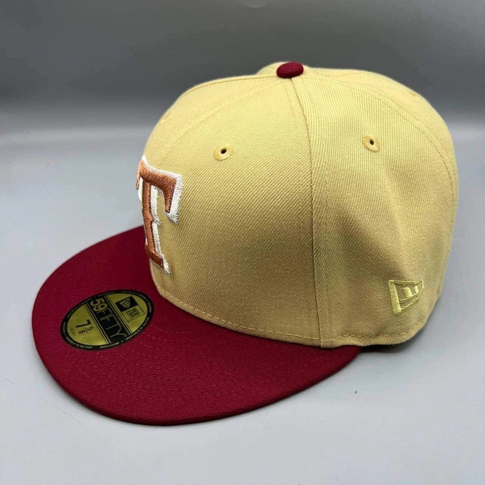 New Era Texas Ranger Hat Men 7 5/8 59Fifty New Era MLB Fitted Cap Size ONE SIZE - 4 Thumbnail