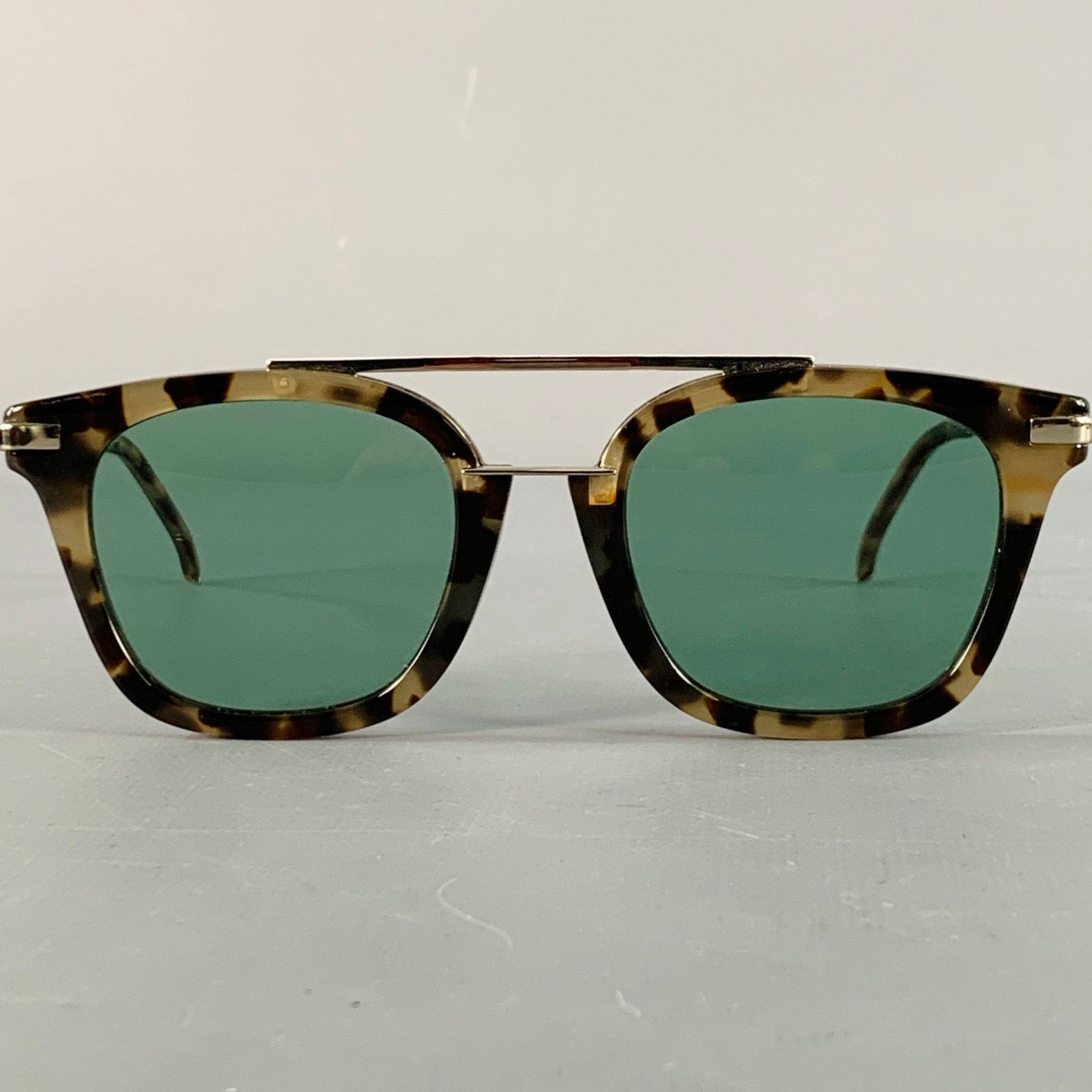 FENDI Brown Tortoiseshell Aviator Sunglasses