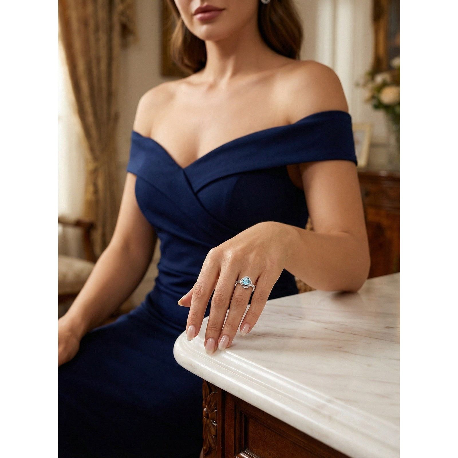 Other Stunning Moissanite 0.5ctw 925S Silver LoveKnot Ring Onesize Size ONE SIZE - 4 Thumbnail