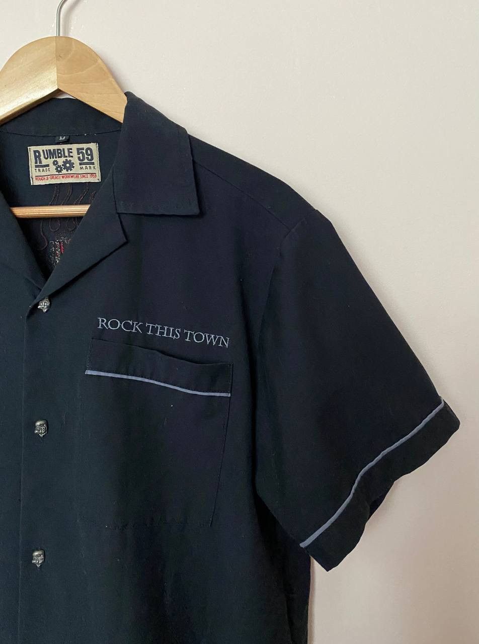 Vintage 🖤 CRAZY Rumble 59 "Rock this town" Rock'N'Roll Y2K Shirt Size US M / EU 48-50 / 2 - 4 Thumbnail
