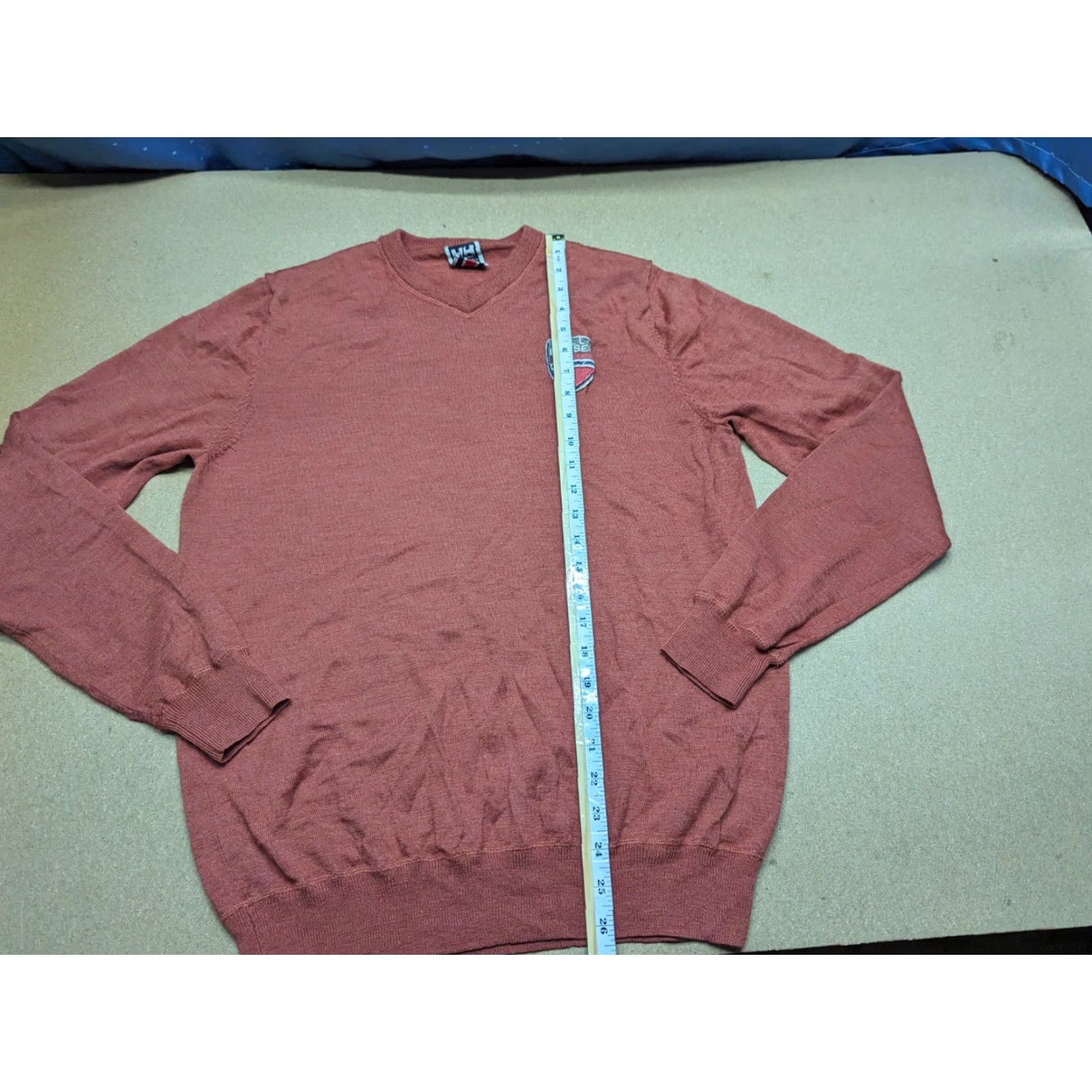 Helly Hansen Helly Hansen Mens Brown Sweater XL Wool Blend V-Neck Jumper Pullover Sweater Size US XL / EU 56 / 4 - 3 Thumbnail