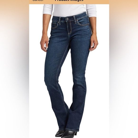 Silver Jeans Co. Silver Slim Mid Rise Boot Cut 26x33 Size 26" / US 2 / IT 38 - 2 Thumbnail