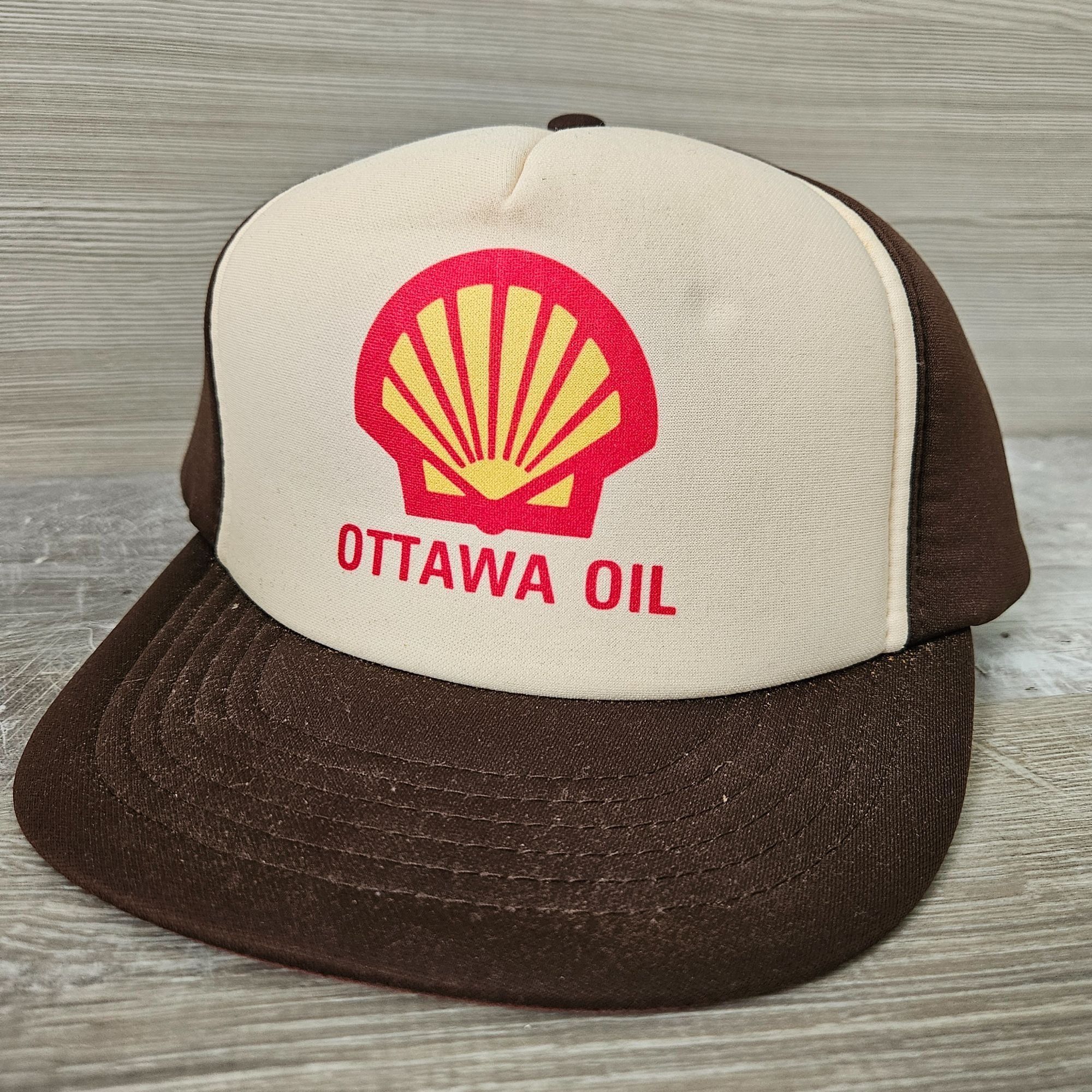 Vintage Vintage Ottawa Shell Oil Logo Foam Trucker Hat Snapback Ad B Size ONE SIZE - 1 Thumbnail