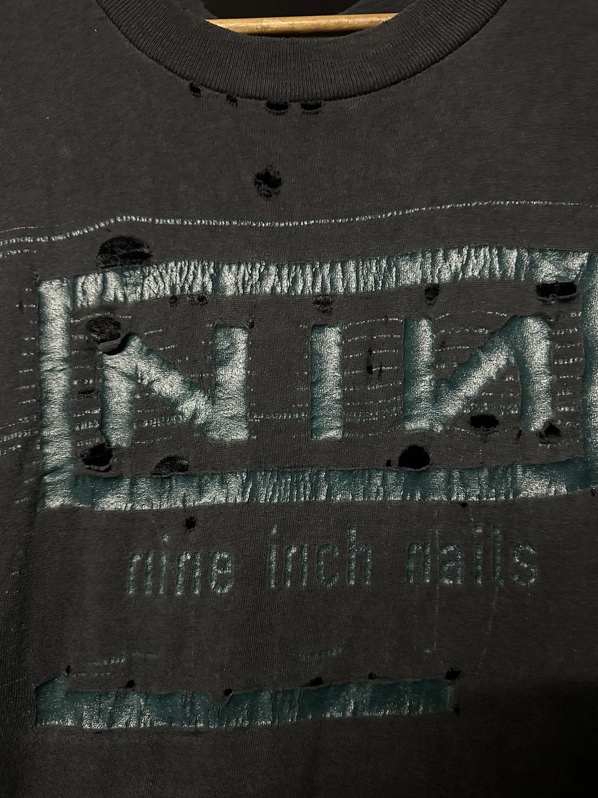 Band Tees Thrashed Vintage 90s Nine Inch Nails Nothing Faded Tee Size US L / EU 52-54 / 3 - 4 Thumbnail