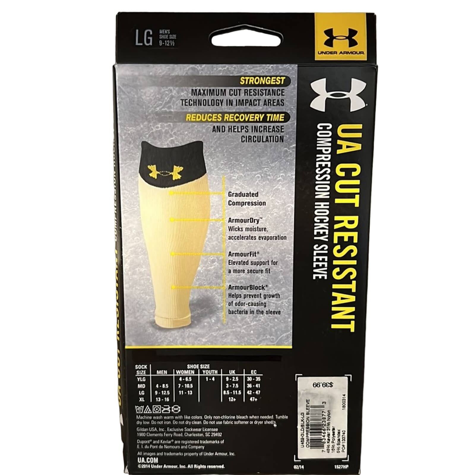 Under Armour Under Armour Cut Resistant Compression Hockey Sleeve size LG Size ONE SIZE - 2 Thumbnail