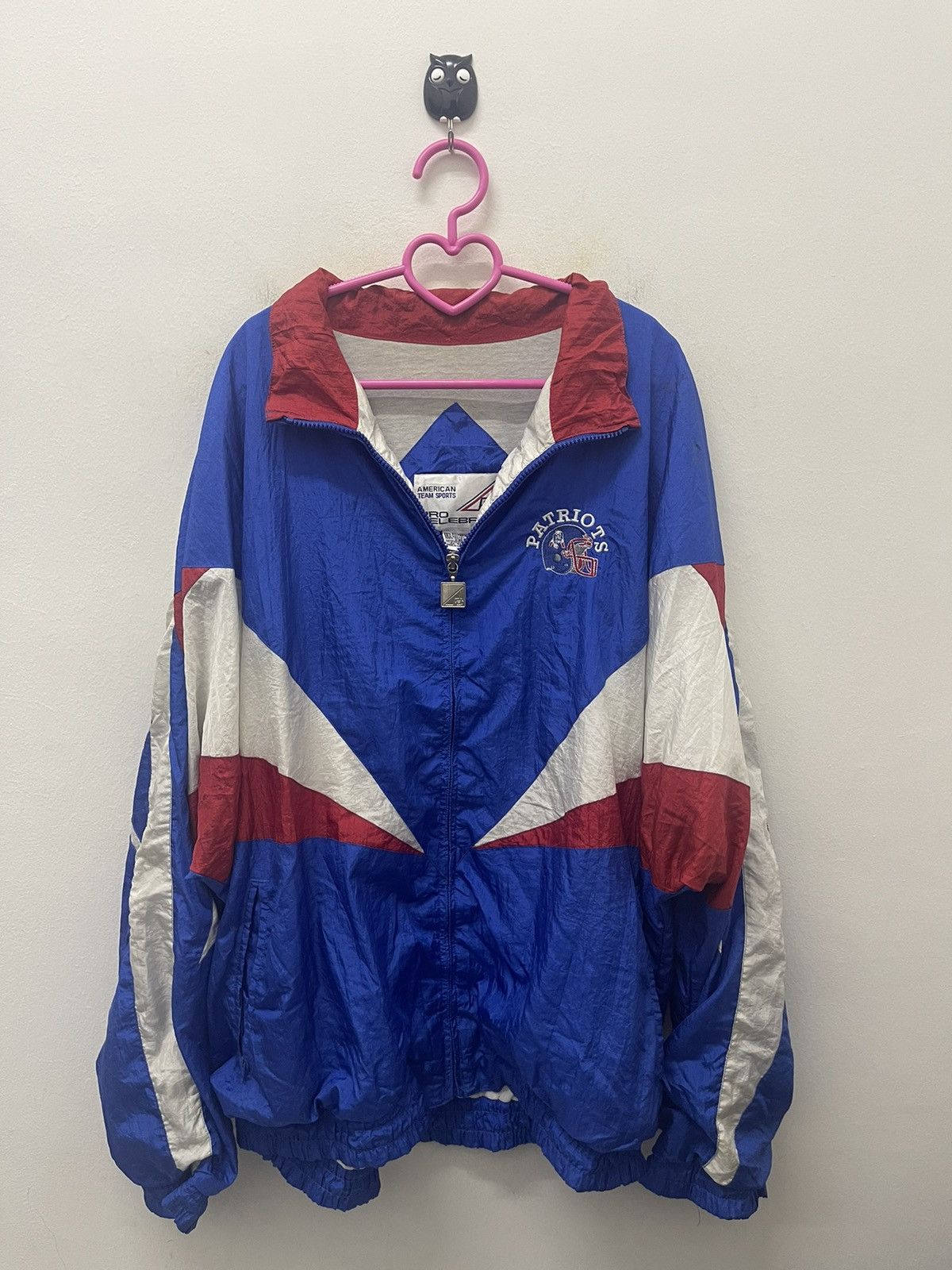 Vintage Rare Vintage PATRIOTS Nylon Overlay Jacket Size US XL / EU 56 / 4 - 4 Thumbnail