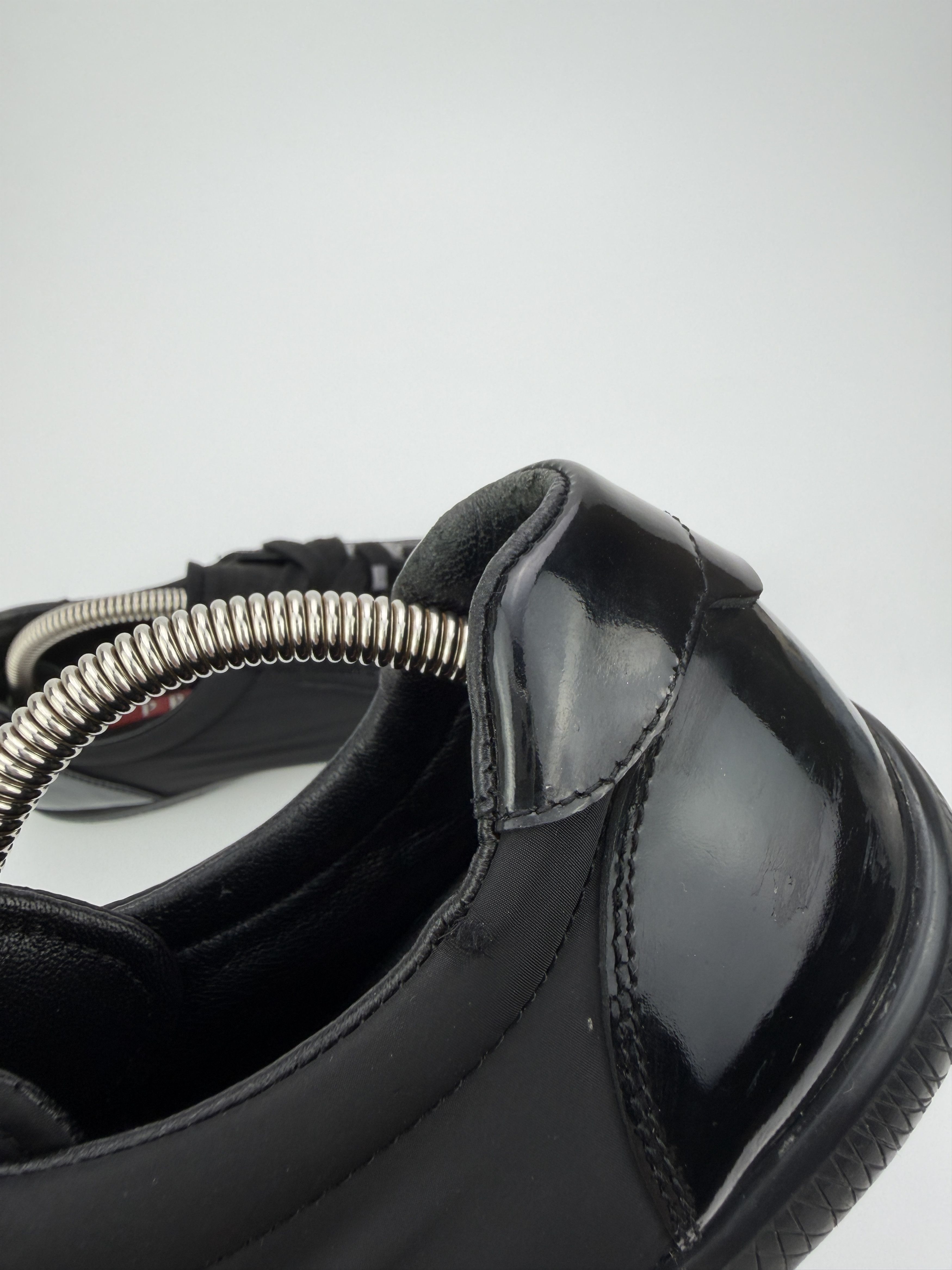 Prada Vintage Prada Black Leather Nylon Low Top Sneakers Size US 8 / EU 41 - 13 Thumbnail