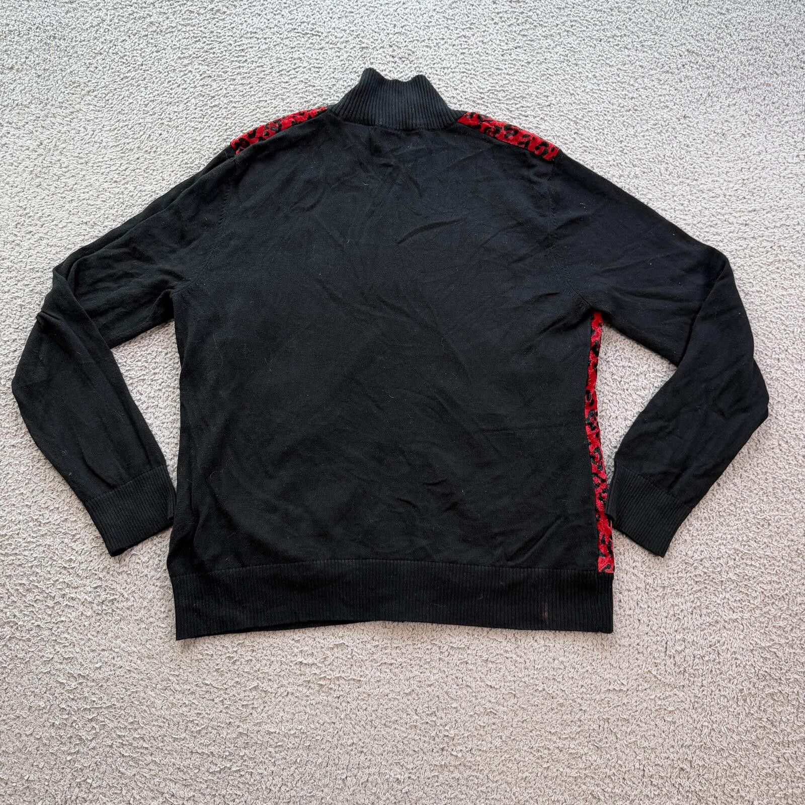 Other Y2K Red Leopard Print Zip Up Jacket Womens L Velour Goth Size L / US 10 / IT 46 - 2 Thumbnail
