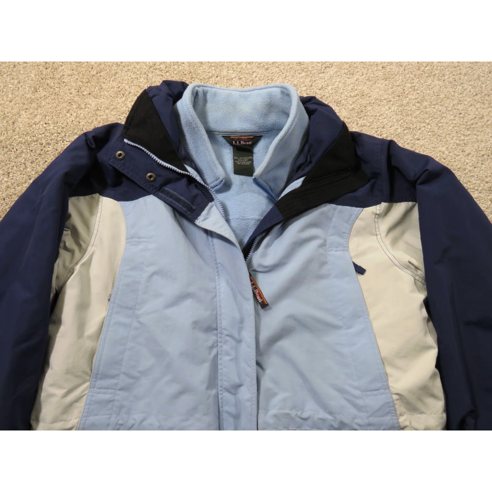 Vintage VINTAGE LL Bean 3-in-1 Jacket Women L Blue Outdoor Coat Hooded Zip Pockets Mid-Length 90s Urban Winter Fall Spring Mens? Size L / US 10 / IT 46 - 3 Thumbnail
