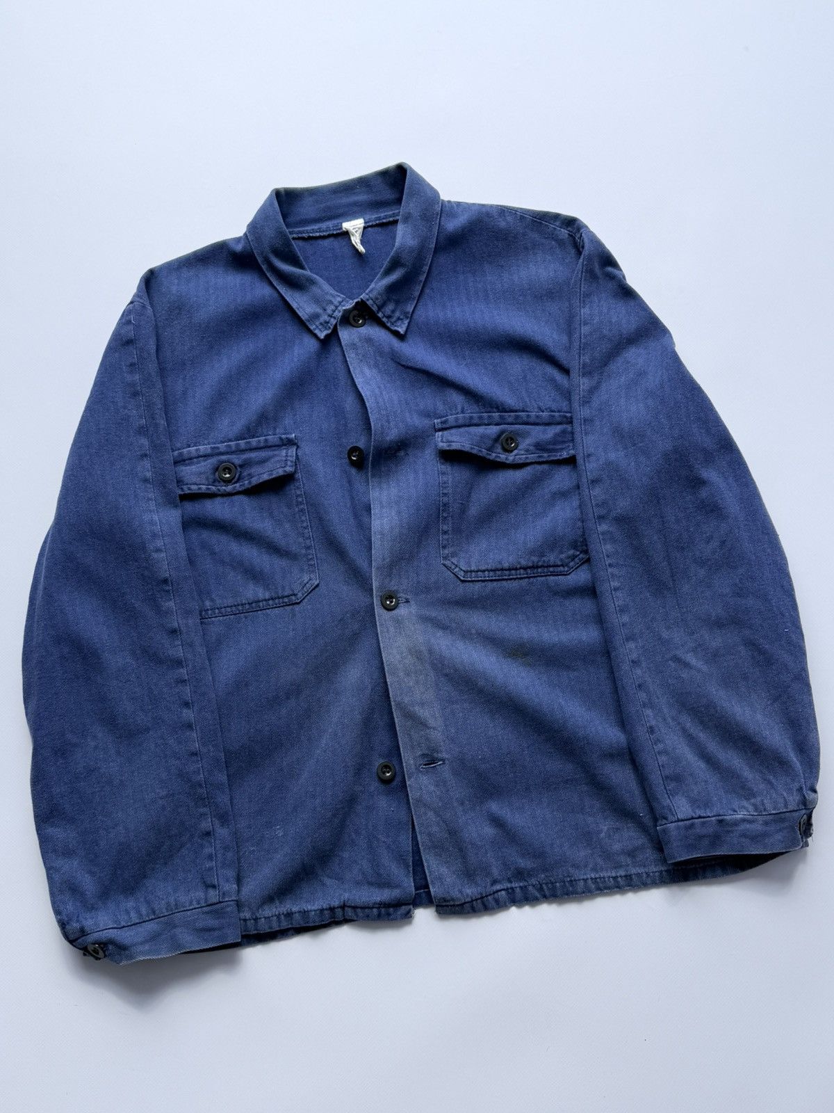 Vetra Vintage 70s French Work Faded Sanfor Chore Jacket Size US L / EU 52-54 / 3 - 4 Thumbnail