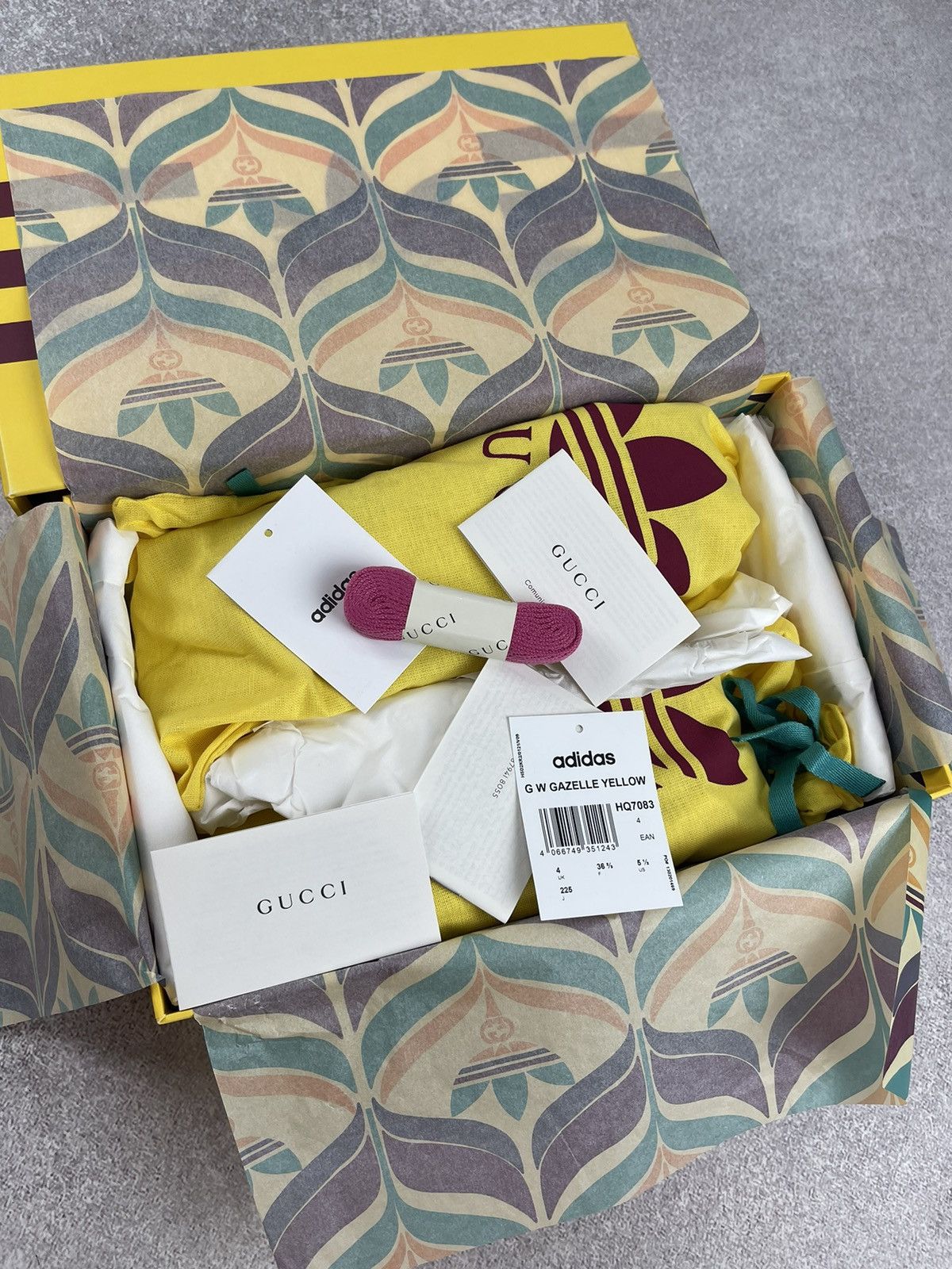 Adidas × Gucci Adidas x Gucci Gazelle Yellow/White/Red Sneakers Size 36 2/3 Size US 5.5 / IT 35.5 - 18 Thumbnail