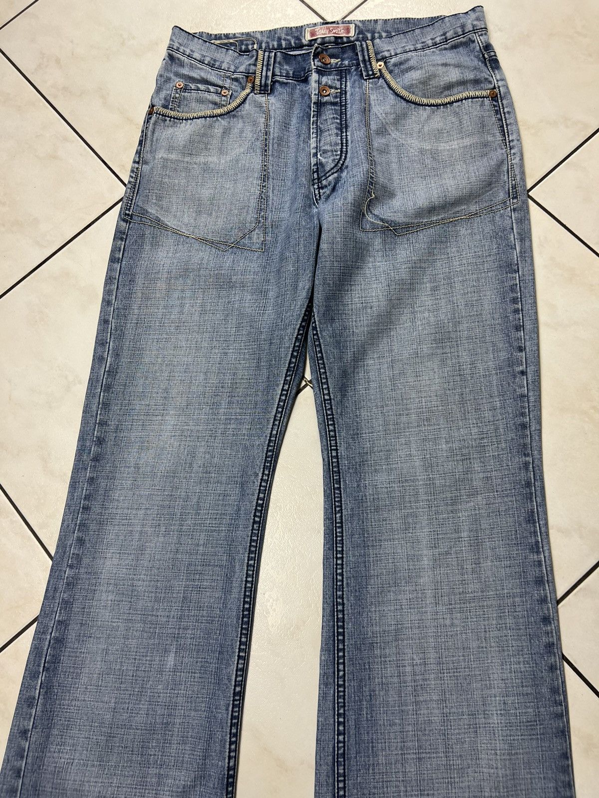 If Six Was Nine Vintage Teddy Smith y2k distressed denim flared jeans pants Size US 34 / EU 50 - 4 Thumbnail