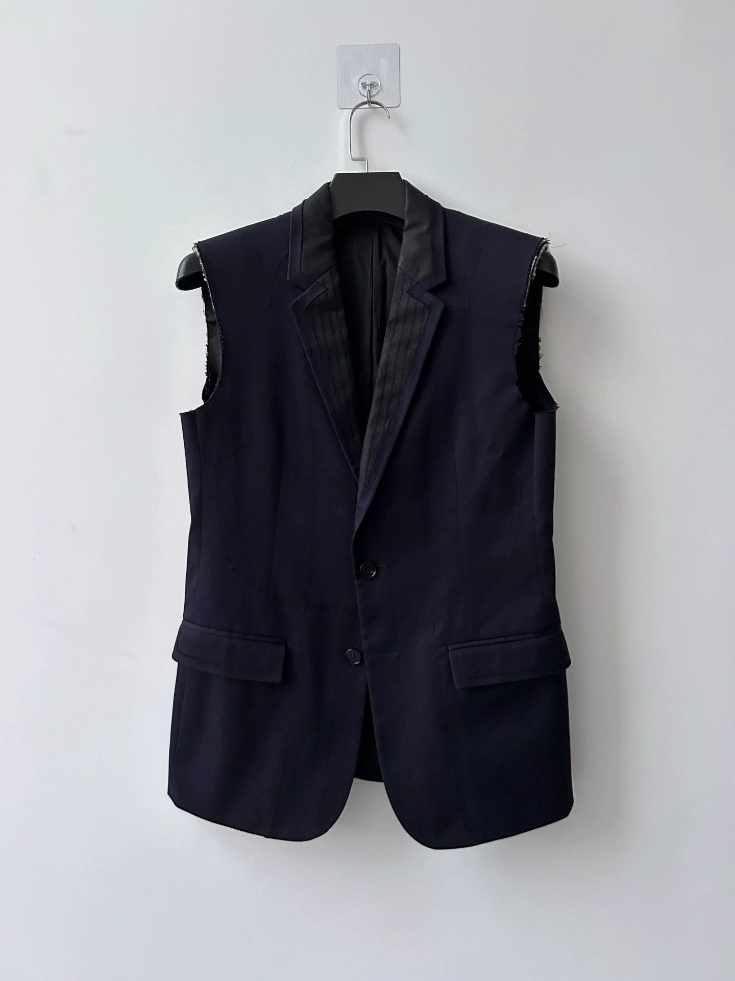 Maison Margiela MMM A/W14 Deconstructed Suit Vest Navy Blue Size 48R - 1 Thumbnail