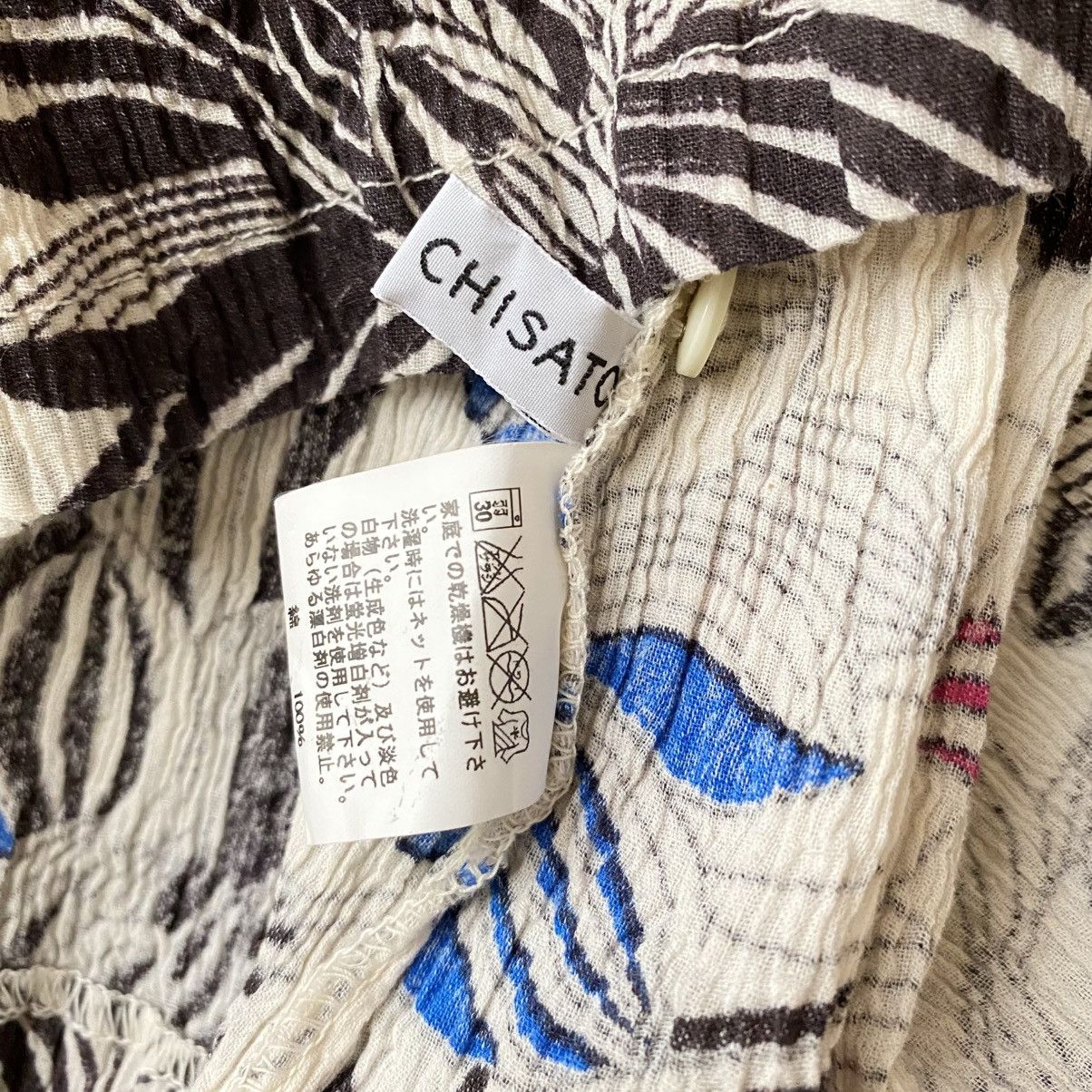 Tsumori Chisato TSUMORI CHISATO White Crinkled Floral Pleated Shirt Size XS / US 0-2 / IT 36-38 - 14 Thumbnail