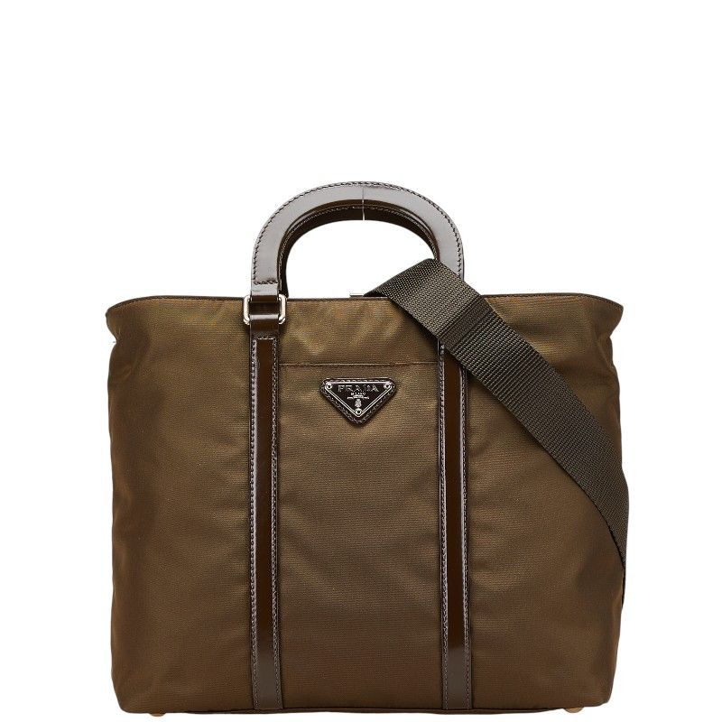 Prada Prada Bn1066 Nylon Leather 2Way Bag Leather Shoulder Bag Bn1066 in Brown, Women's