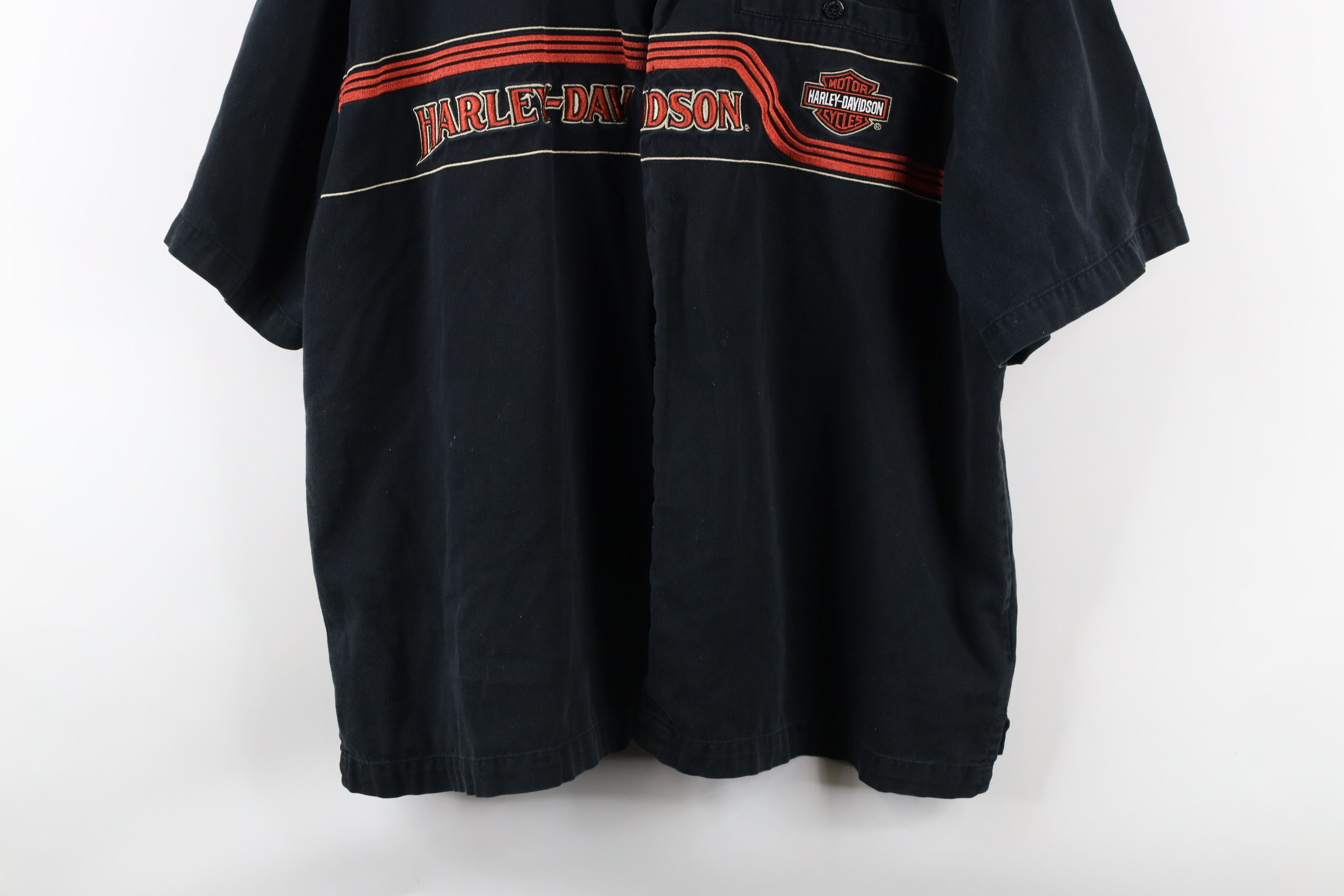 Harley Davidson × Vintage Vintage 90s Harley Davidson Spell Out Mechanic Button Shirt Size US L / EU 52-54 / 3 - 3 Thumbnail