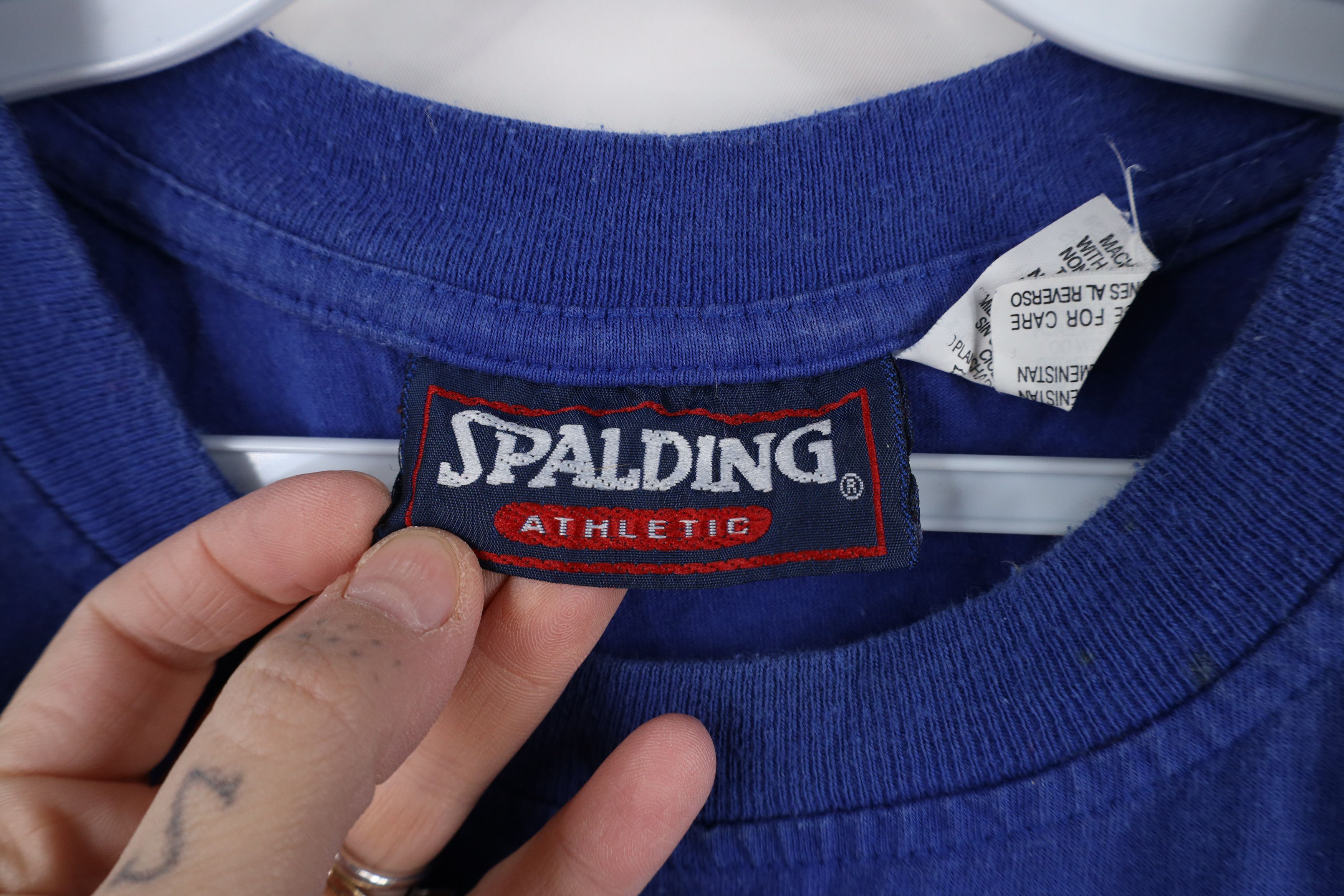 Vintage Vintage 90s Spalding Basketball Spell Out Box Logo T-Shirt Size US L / EU 52-54 / 3 - 7 Thumbnail