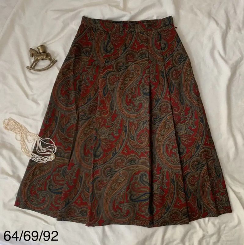 Burberry Burberry Red Wool Mid-Length Skirt Size 23" - 1 Thumbnail
