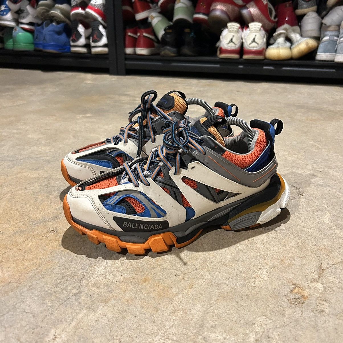 Balenciaga Designer Rare Balenciaga Track Sneakers Orange Blue US 7 Grailed