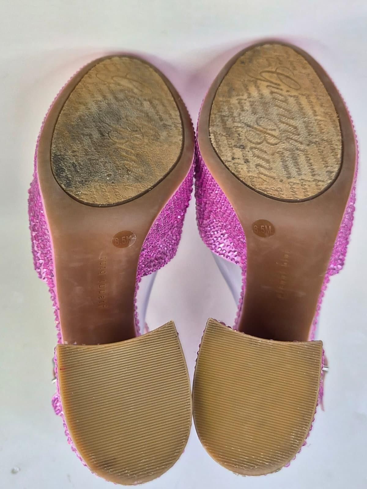 Other Gianni Bini Pink Strappy Block Women's 8.5 Embellish Buckle Size US 8 / IT 38 - 9 Thumbnail