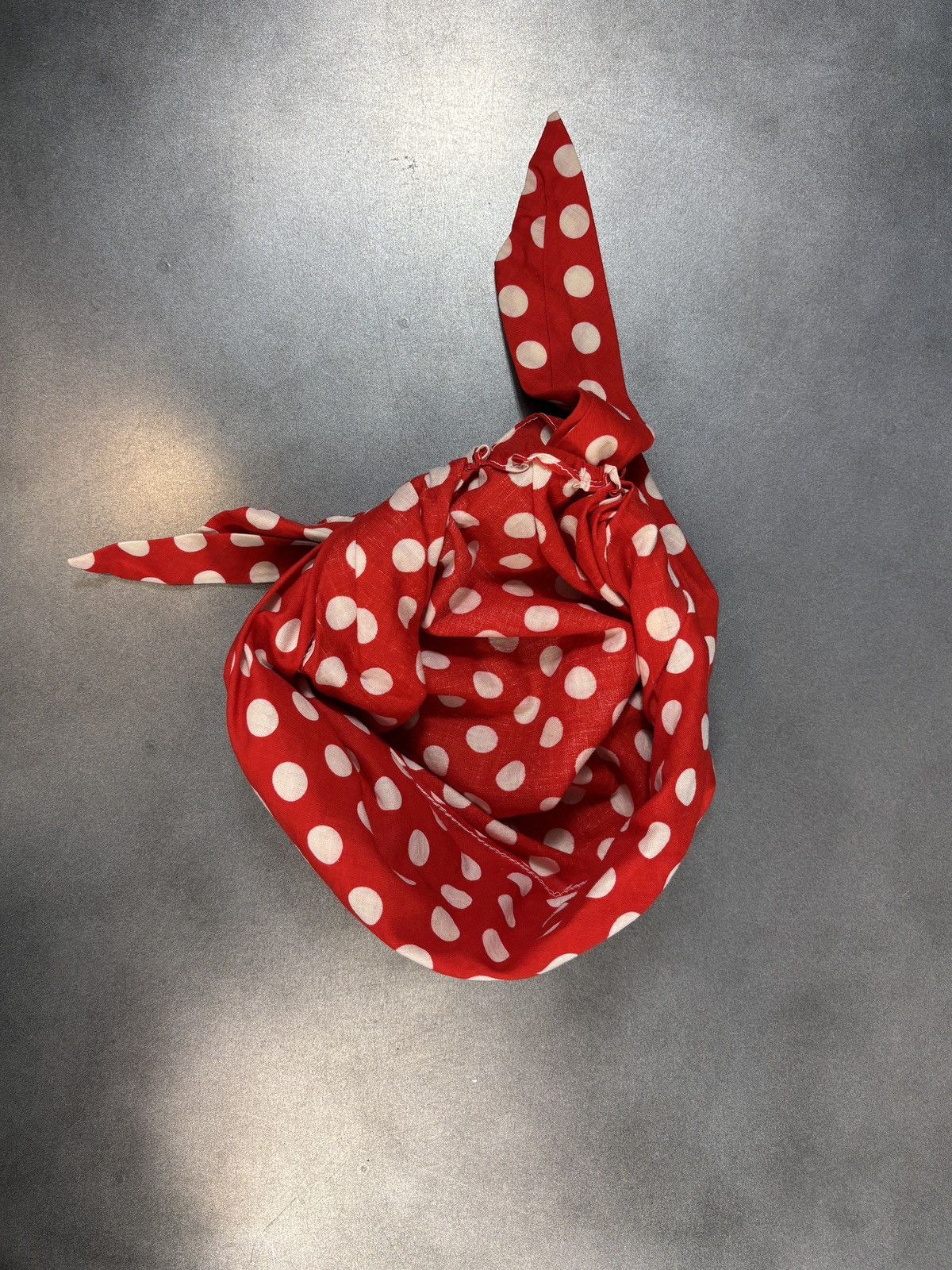 Vintage 1970s Vintage Bandana Pre-tied Headwrap Polka Dot Rosie Rive Size ONE SIZE - 3 Thumbnail