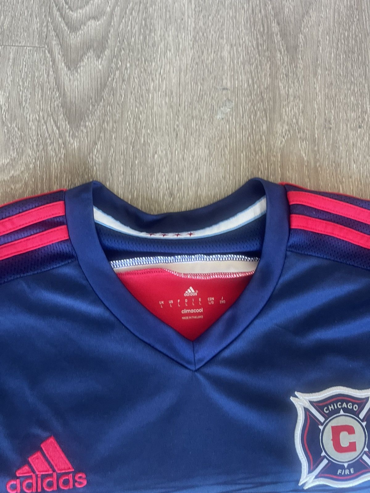Adidas Adidas Chicago Fire Soccer Men Large Red Climacool Jersey Size US L / EU 52-54 / 3 - 2 Thumbnail